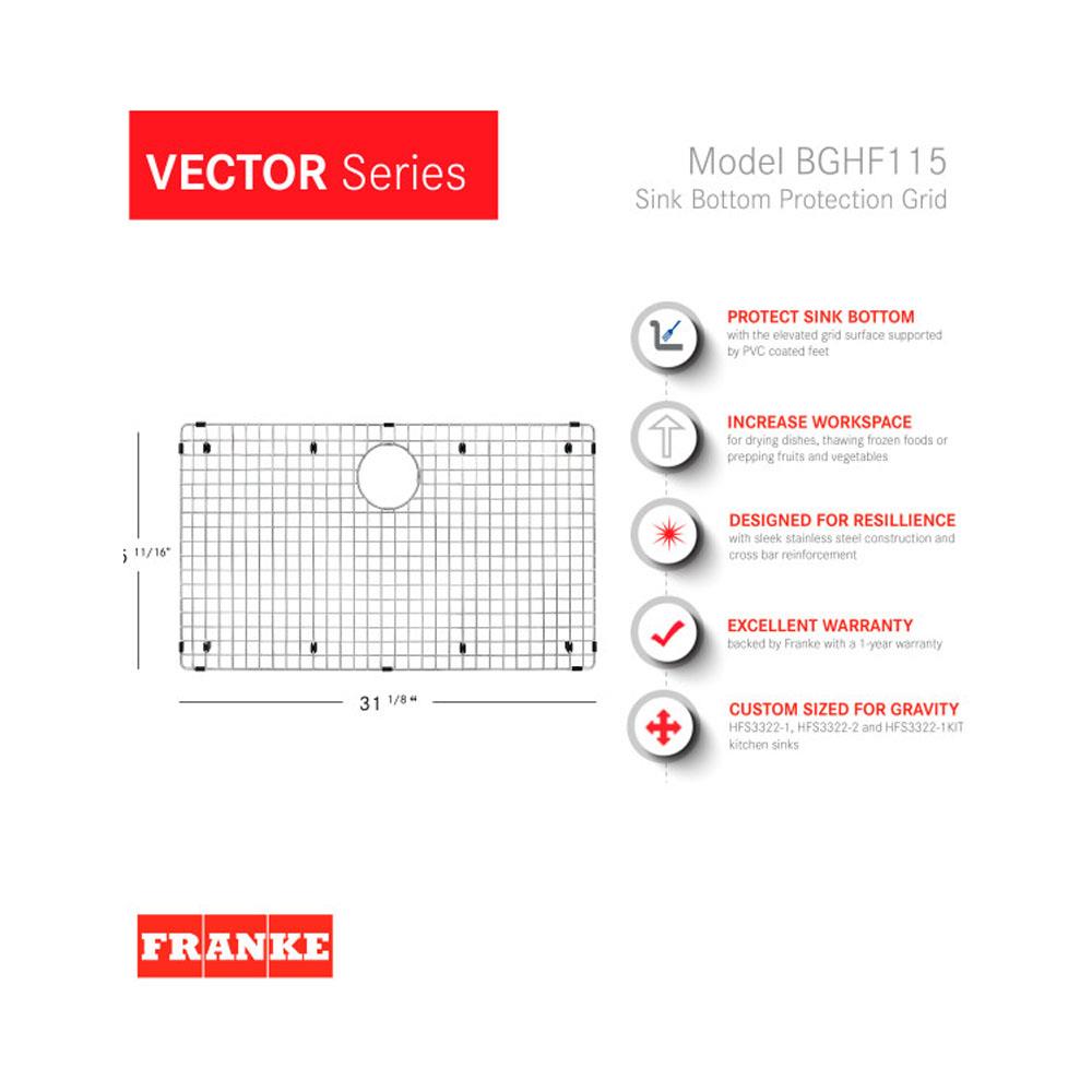 Franke Vector 17.3125-in x 31.125-in Stainless Steel Sink Grid
