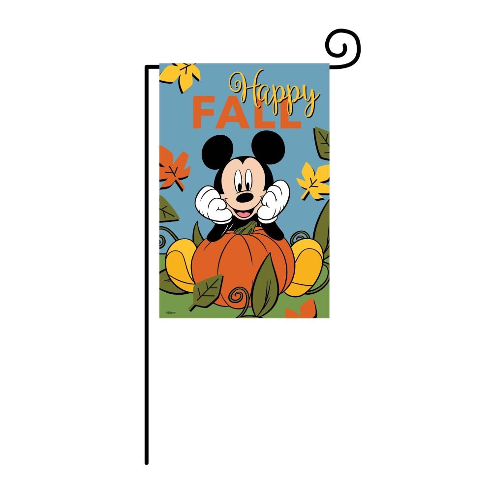 DISNEY 12" x 18" Mickey Mouse Thanksgiving Garden Flag Happy Harvest Fall 