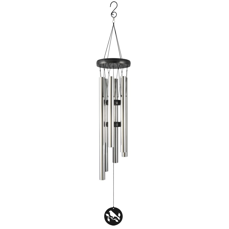 Garden Treasures 39 In Black And Silver Metal Modern Chime Wind Chime In The Wind Chimes Department At Lowes Com