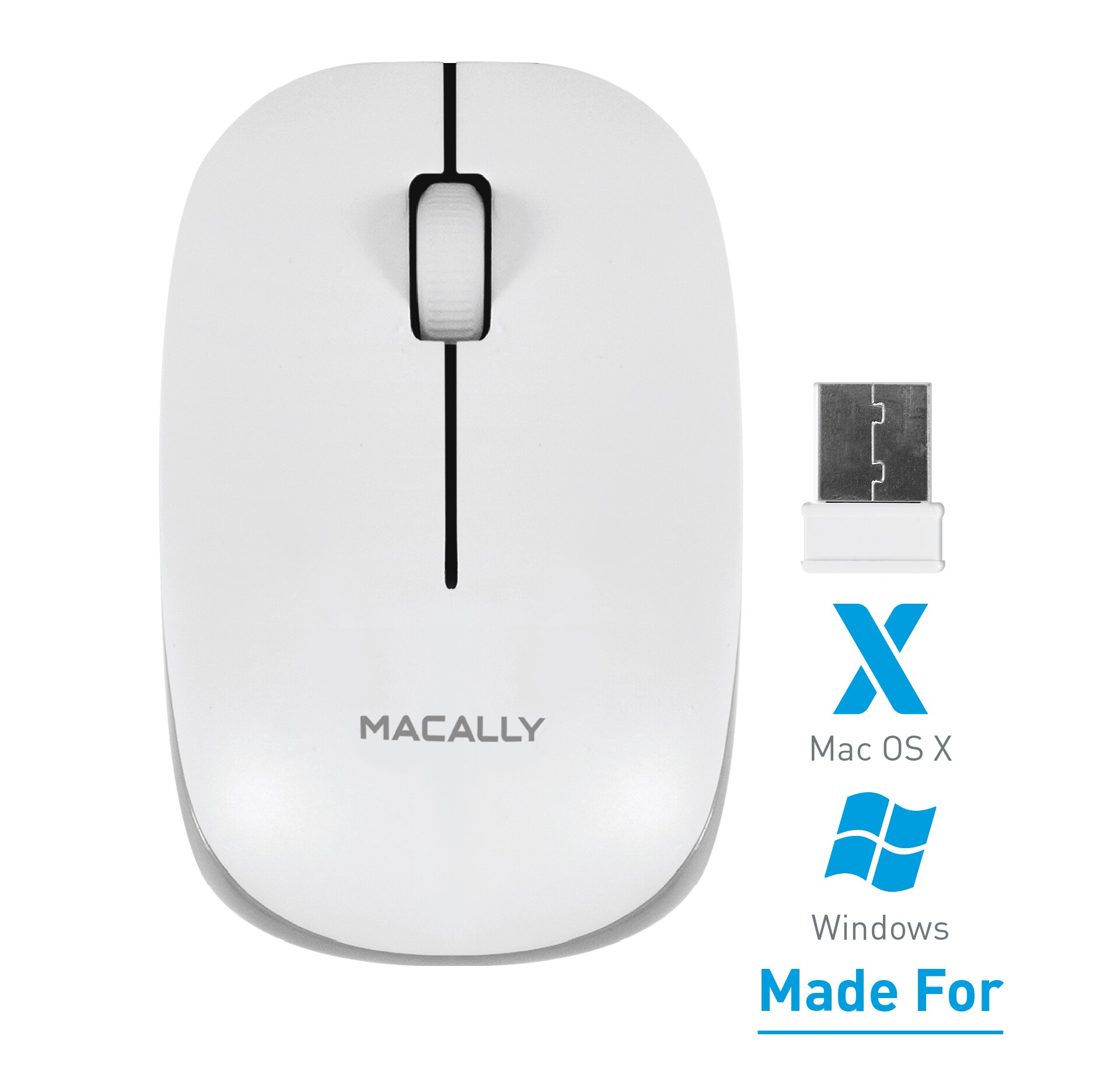 Slim 2.4 GHz USB Optical Wireless Cordless Scroll Mouse for Mac PC Laptop iMac 