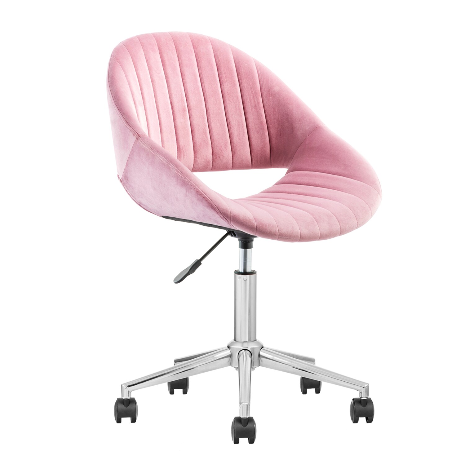 pink plush office chair