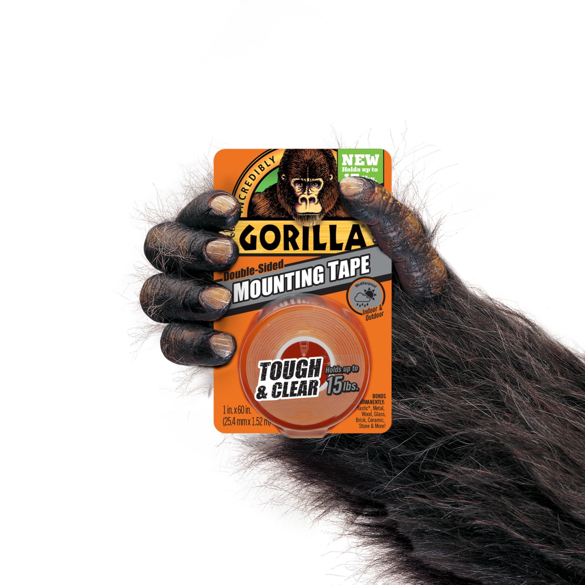 Gorilla Mounting Tape fort double face ruban adhésif Black 1,52 m tient à 13 kg 