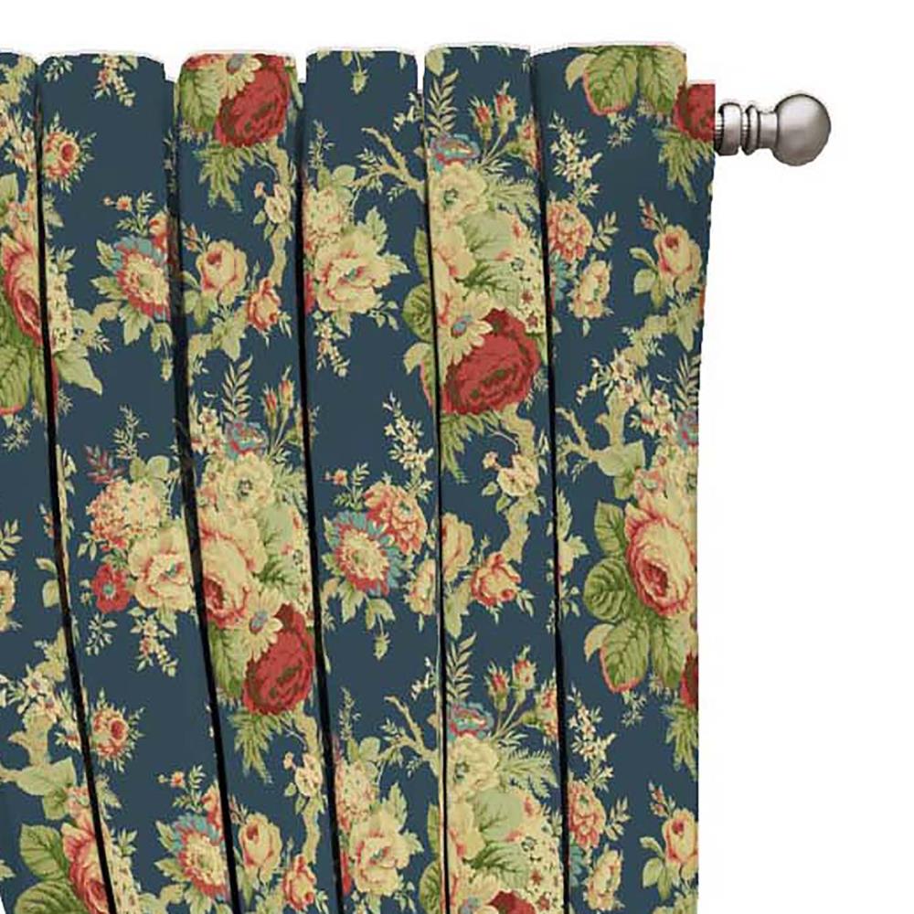 Waverly 15398052084HER Sanctuary Rose 52-Inch by 84-Inch Floral Single Window Curtain Panel Heritage Ellery Homestyles 