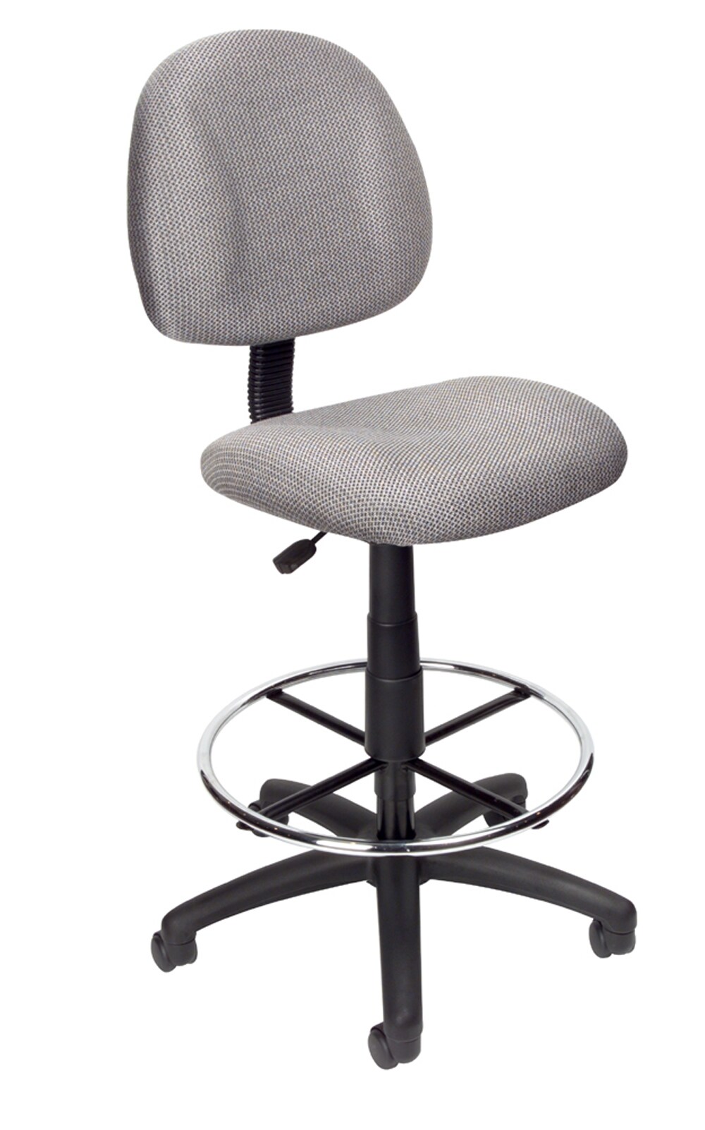 Boss Office Products Drafting Stool with Back Cushion Grey
