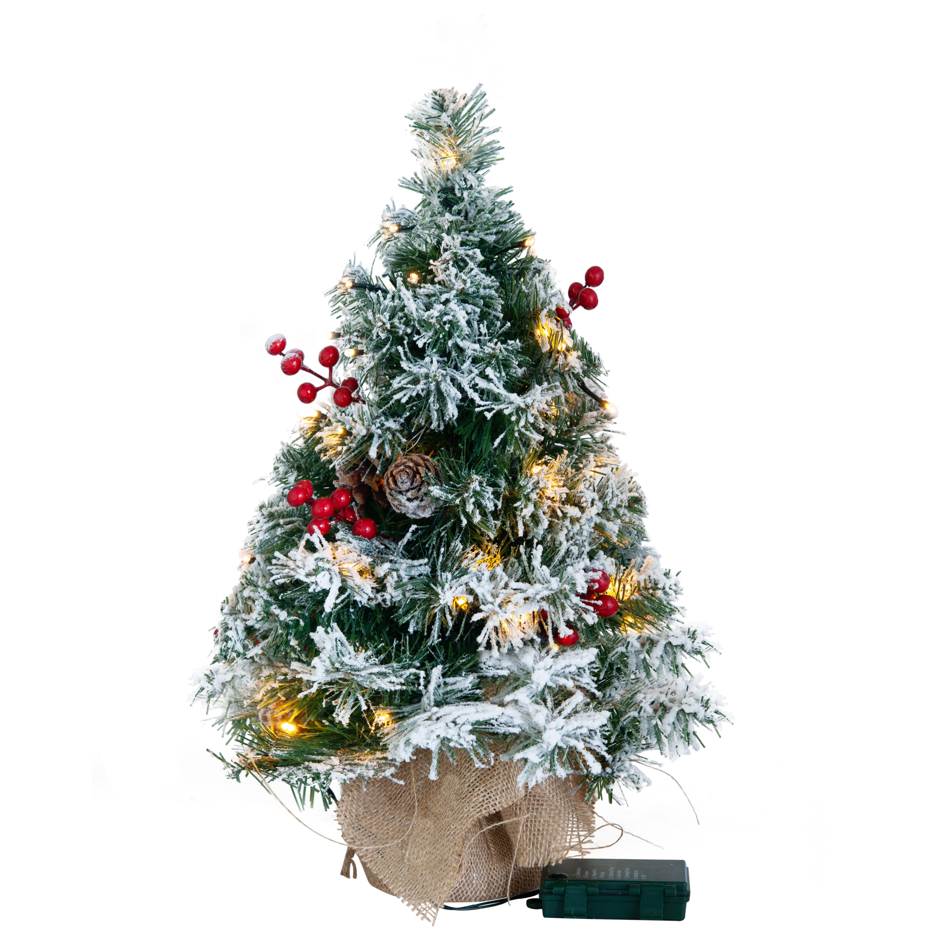 Tabletop Christmas Pine Tree Xmas Mini Snow Trees With LED Lights Great Gifts