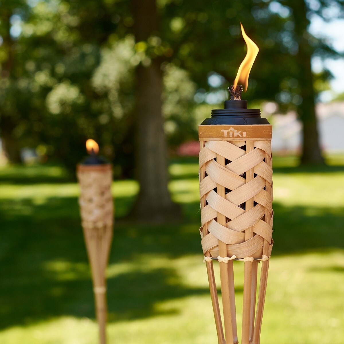 Citronella Candle Colour Changing Torch Outdoor Garden Bamboo Scented Lights 