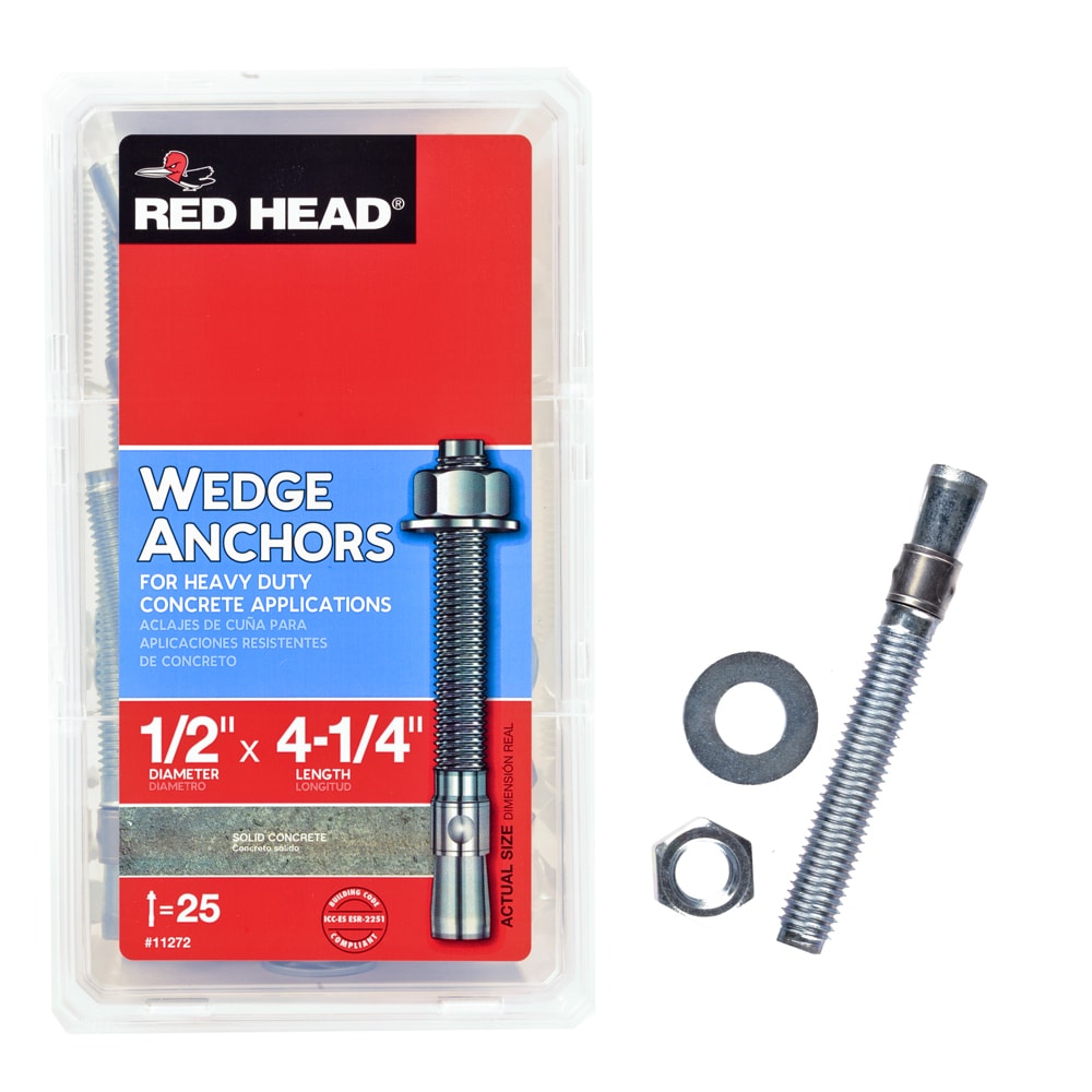 1/2 x 4-1/4 Wedge Anchors Stainless Steel 25 Pack 