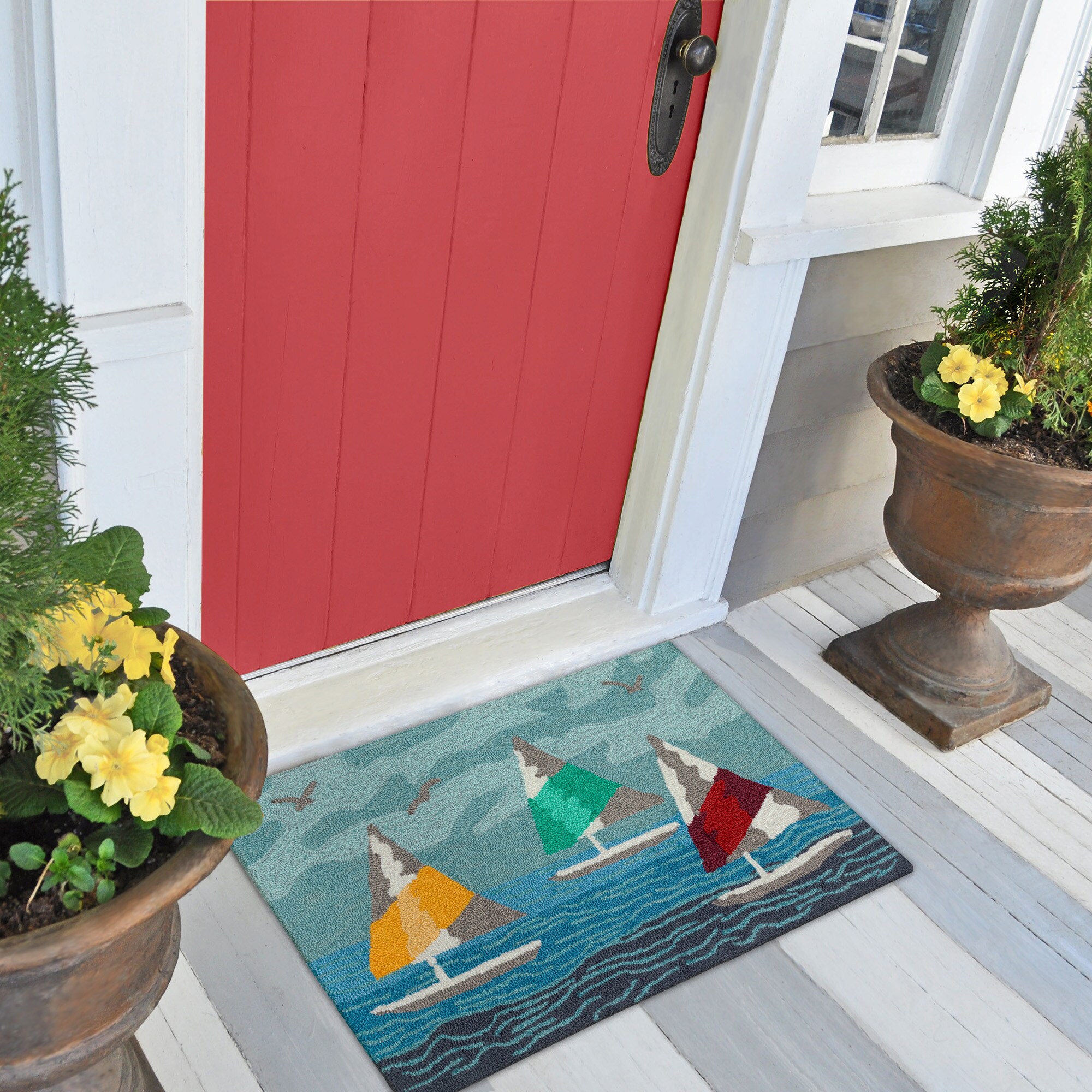 Indoor/Outdoor Red Crab Pillows Free Ship Patio Deck Liora Manne Boat 