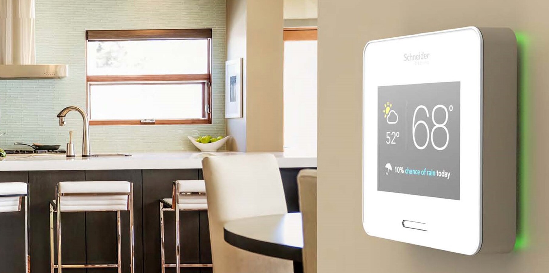 Schneider Electric Air White Thermostat with Wi-Fi Compatibility 