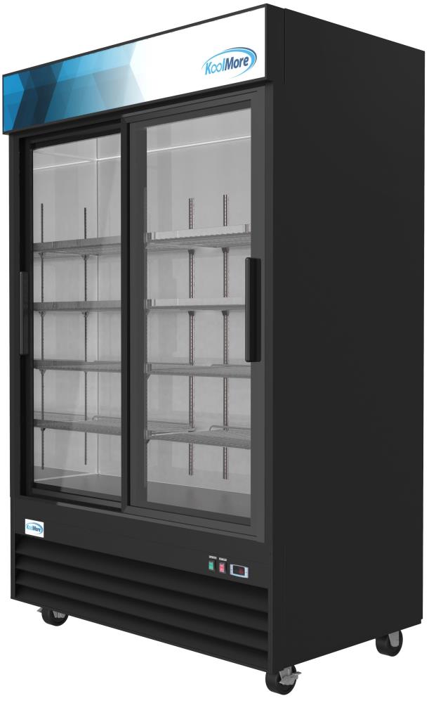 激安】 KoolMore Black Door, Sliding Double Commercial-refrigerators,  BC-2DSL-BK 冷凍庫
