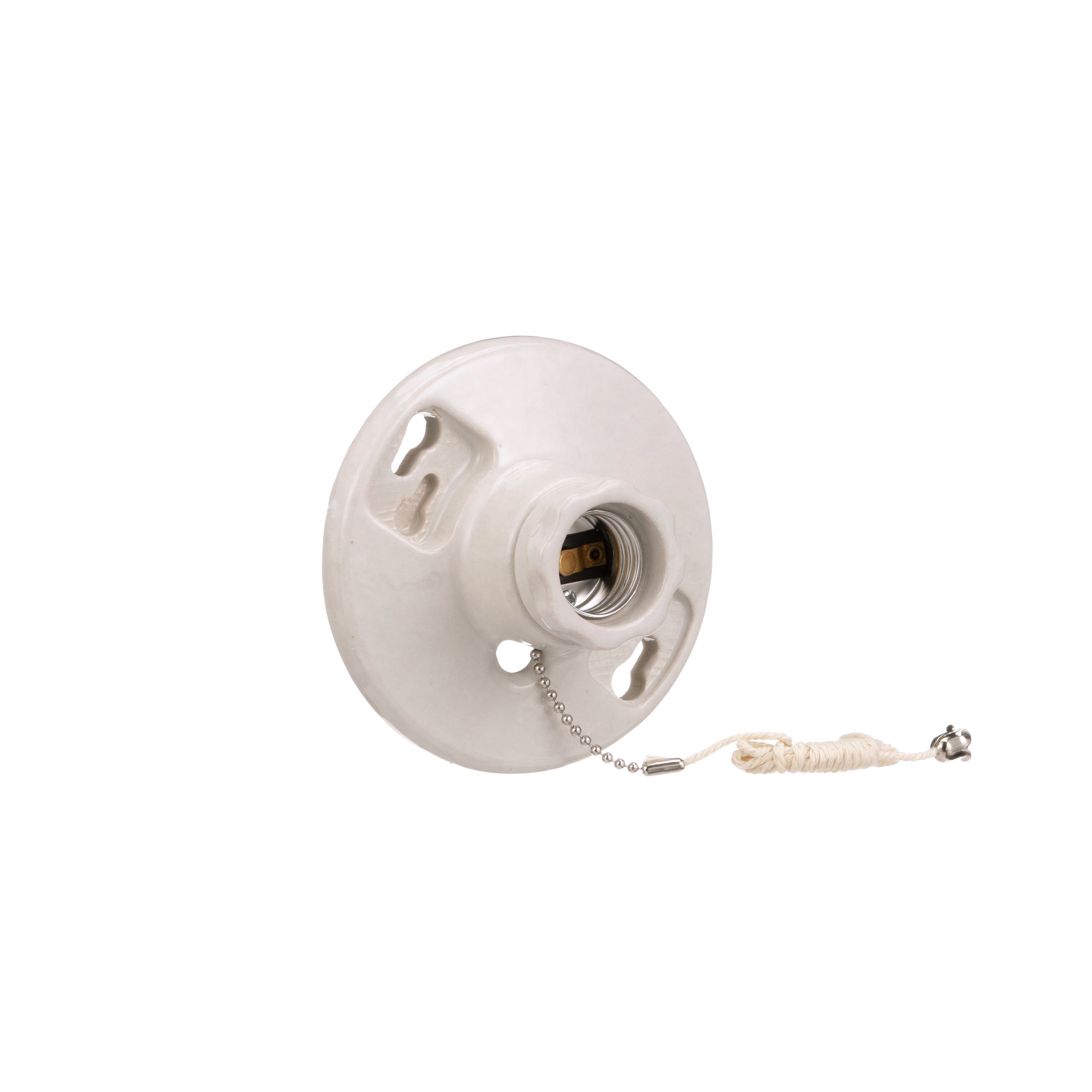 Eaton-W,250-V Med Base Ceiling Receptacle Lamp Holder,Porcelain,White 