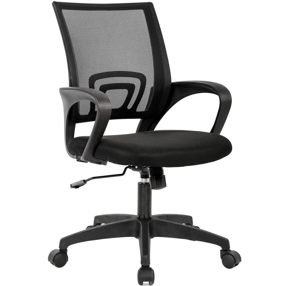 Office Chair Mesh Adjustable Executive Swivel Computer Desk Fabric Seat Black 