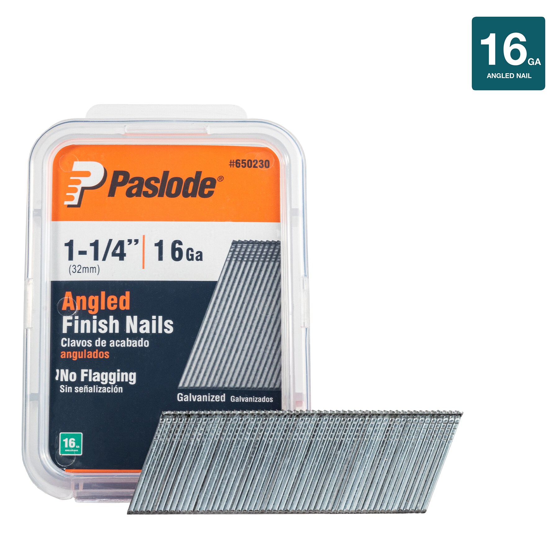 Lot of 8000 nails PASLODE 1 3/4 inch 16 gauge Galvanized Angled Finish Nail 16ga 