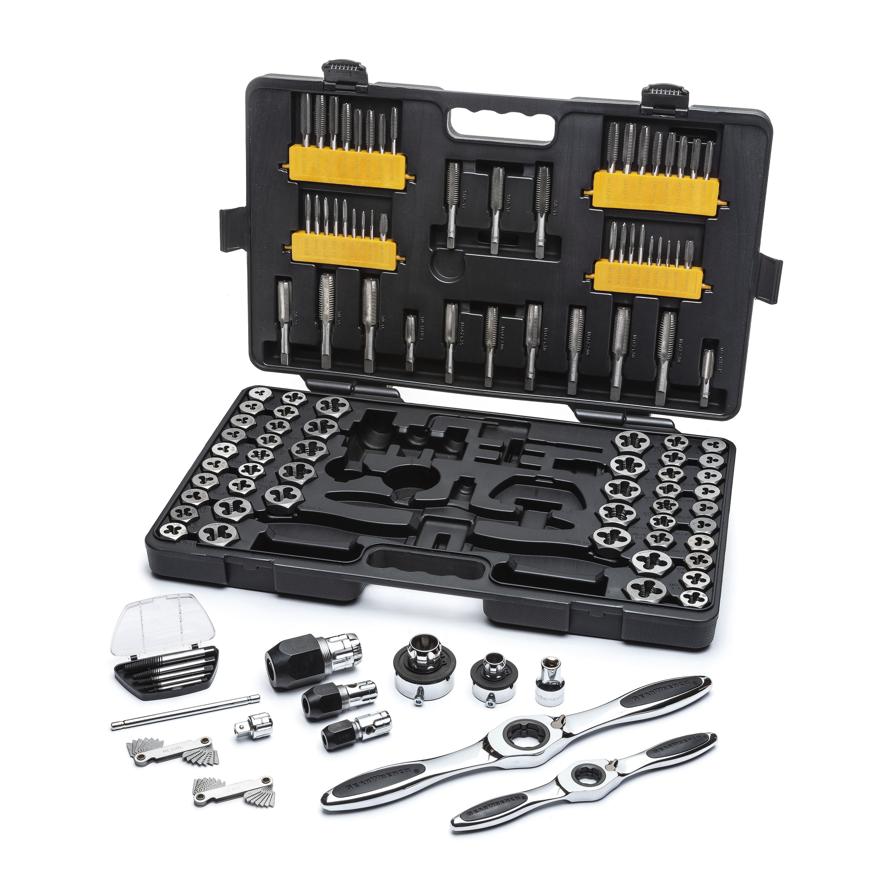 12pc SAE & Metric Tap and Die Set Screw Extractor Remover Hand Tool Kits w/ Case 
