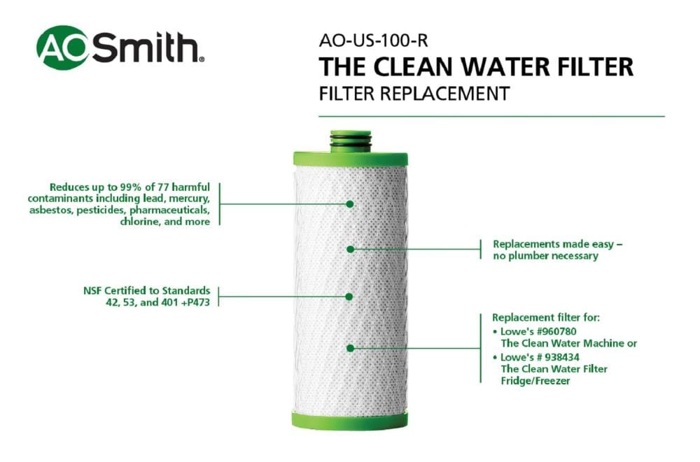 AO Smith AO-US-100-R The Clean Water Filter Claryum Filter Replacement 