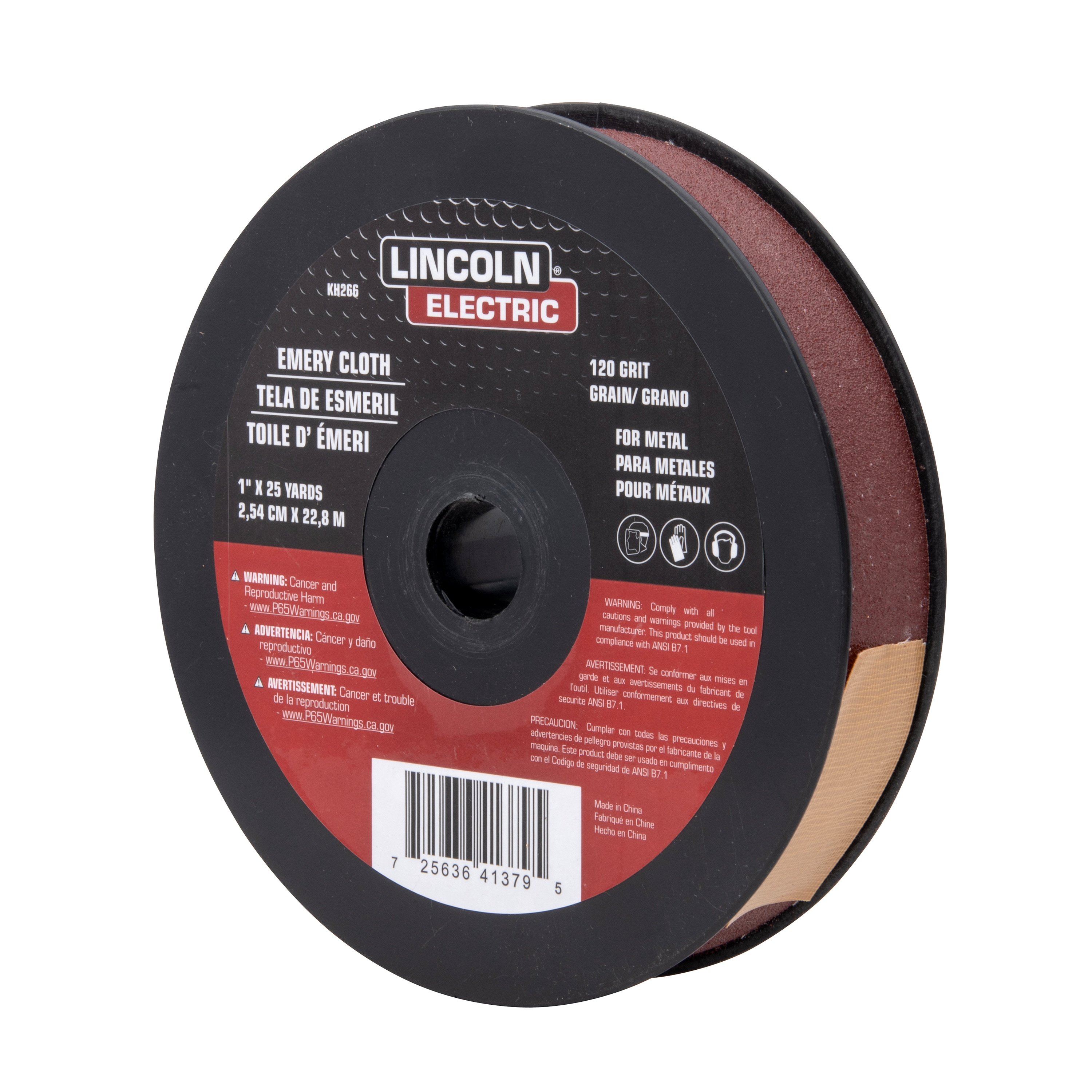 2 Lincoln Electric KH266 Abrasive Roll 1" X 25 Yds Emery Cloth 120 Grit for sale online