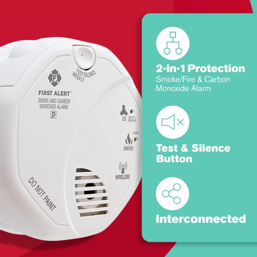 First Alert Smoke Detector and Carbon Monoxide Z-Wave Detector Alarm White NEW 