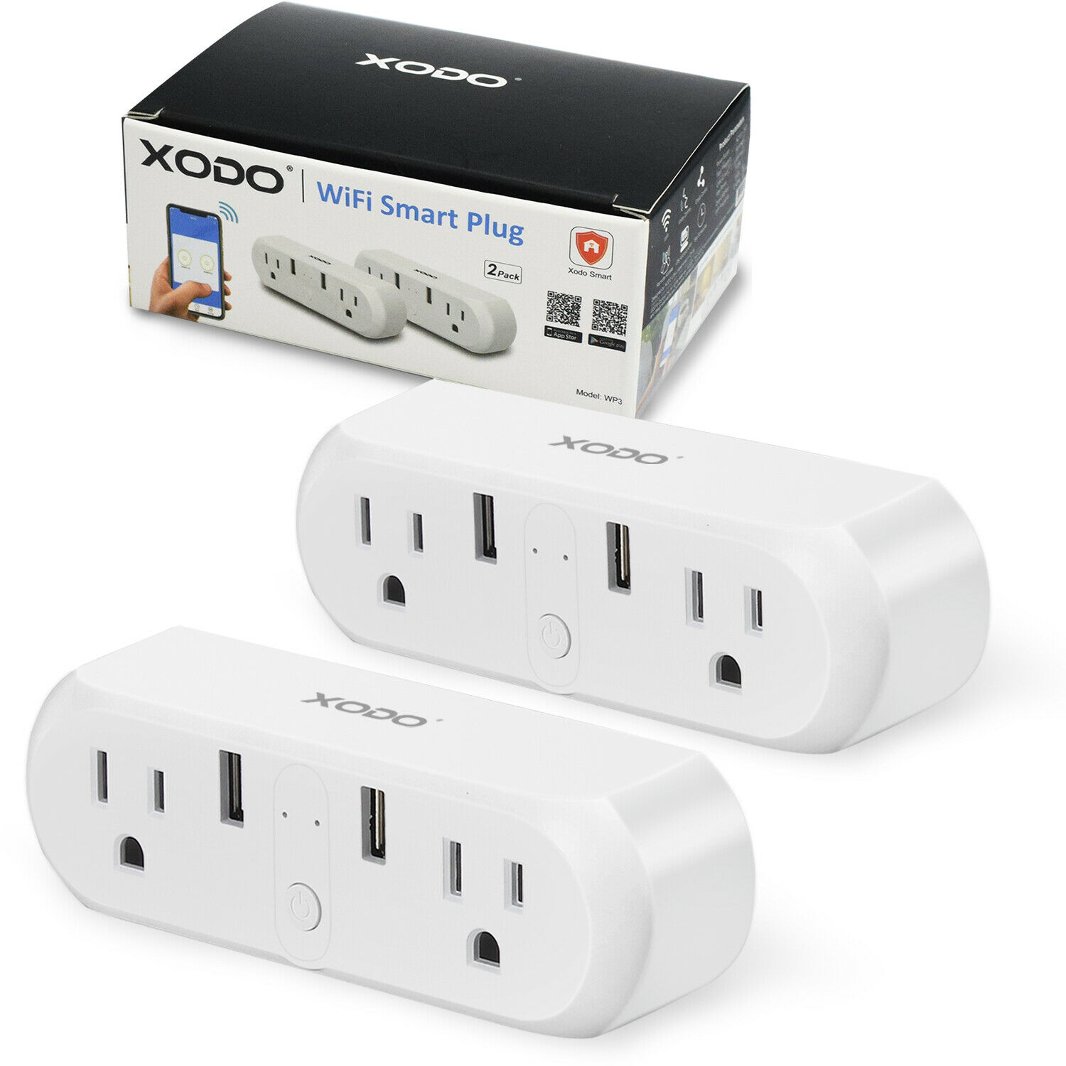 Xodo 100-Volt 4-Outlet Indoor Smart Plug (2-Pack)