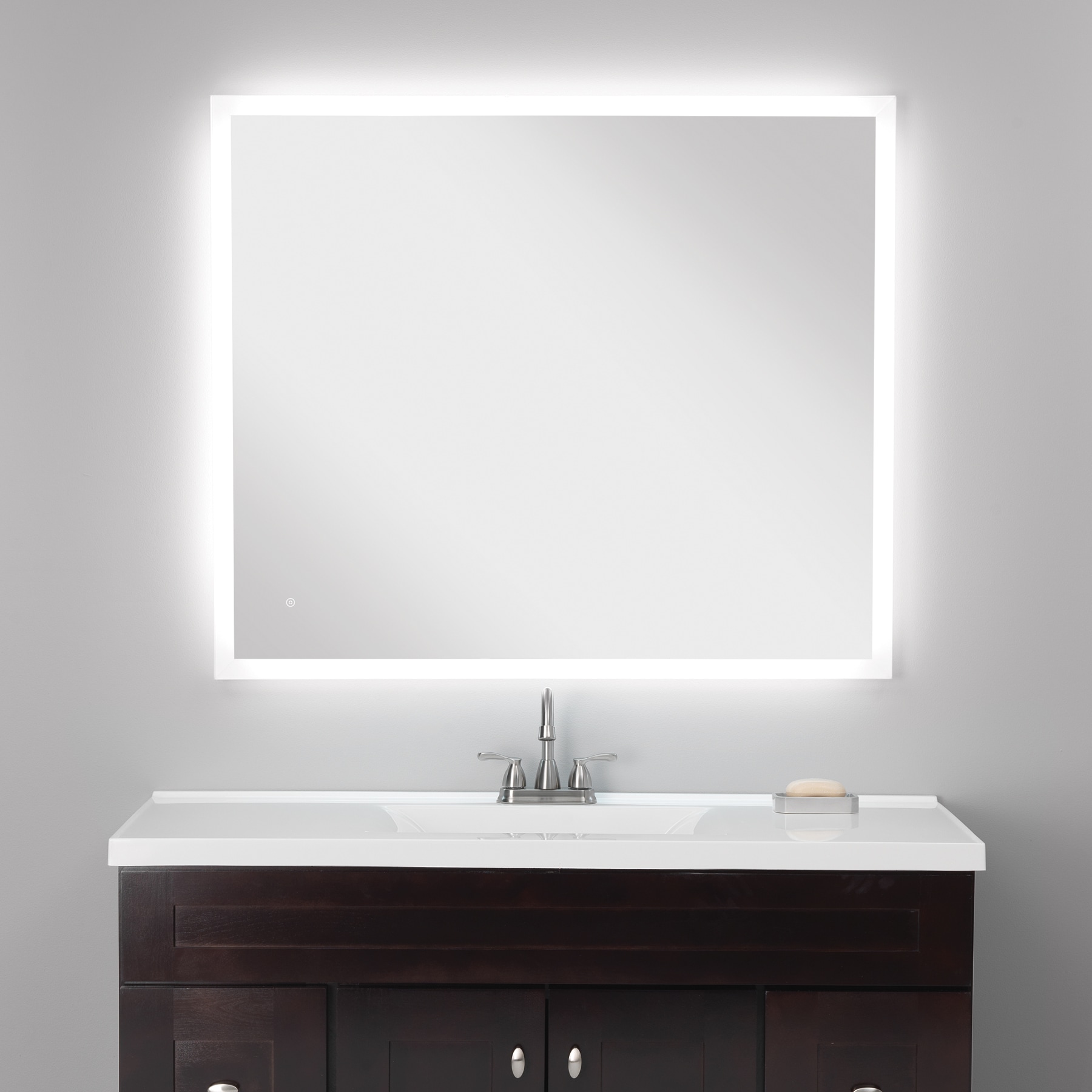 Denver Illuminated Led bathroom mirrorBluetoothTouchClockWeather