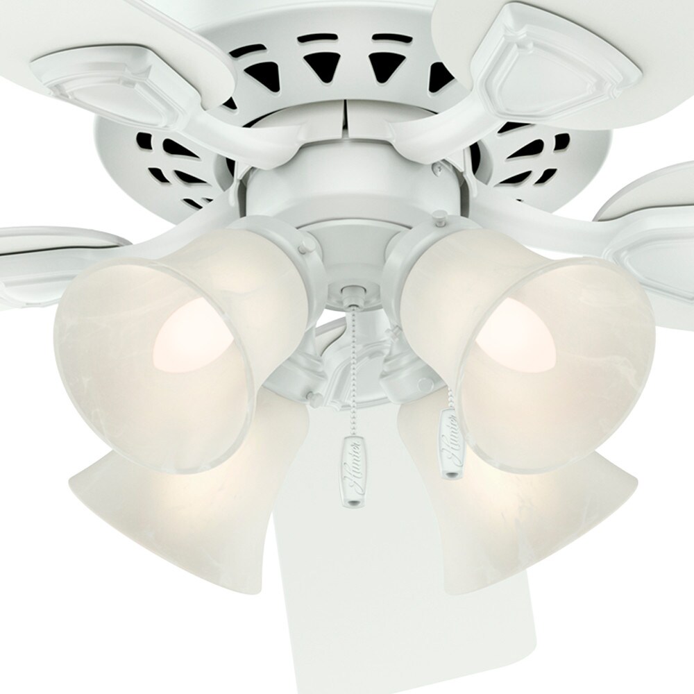 Hunter Westminster 52in White Indoor Downrod or Flush Mount Ceiling