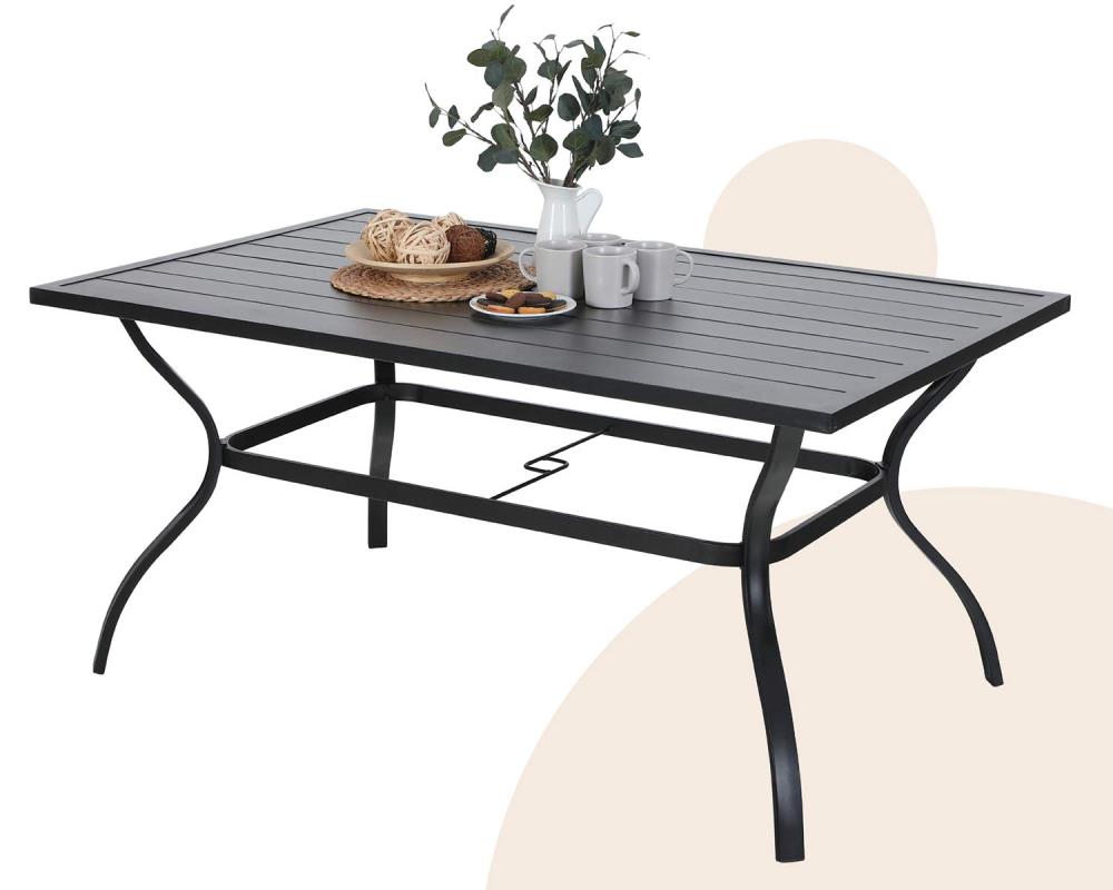 PHI VILLA Rectangle Outdoor Dining Table 38-in W x 60.2-in L 