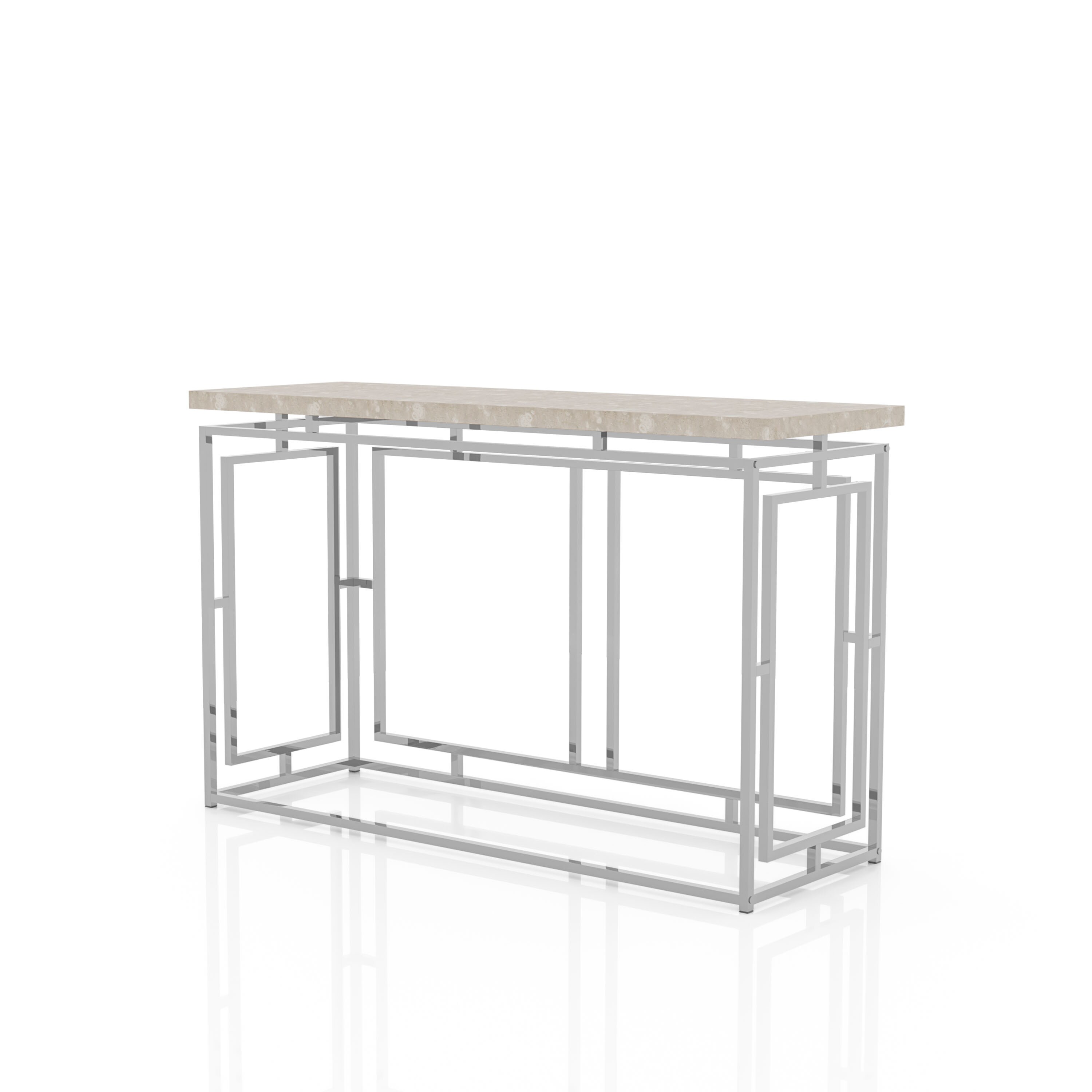 modern white metal wood console table