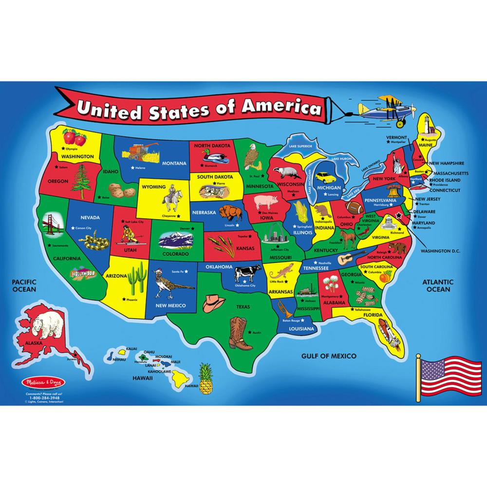 Melissa & Doug USA Map Floor Puzzle 51pcs for sale online 
