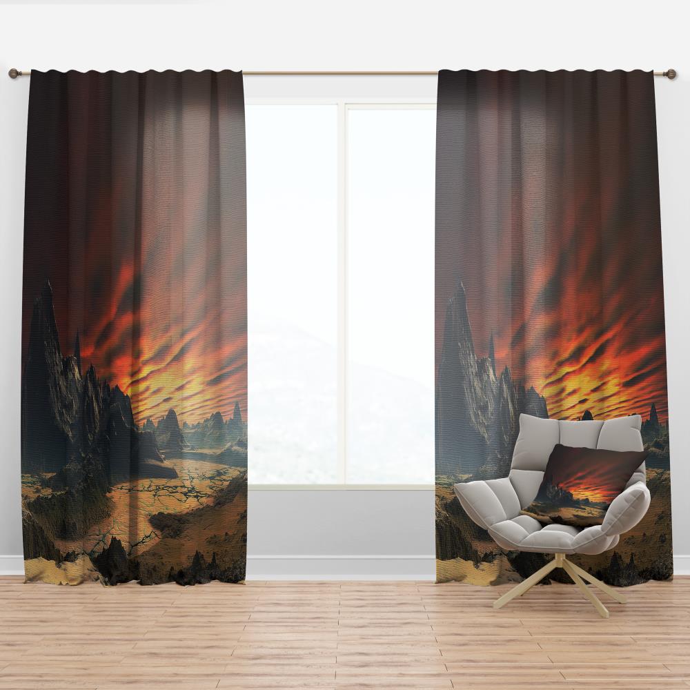 Starry Sky Window Curtain Planet Curtains Drapes Living Room Decor 50% Blackout 