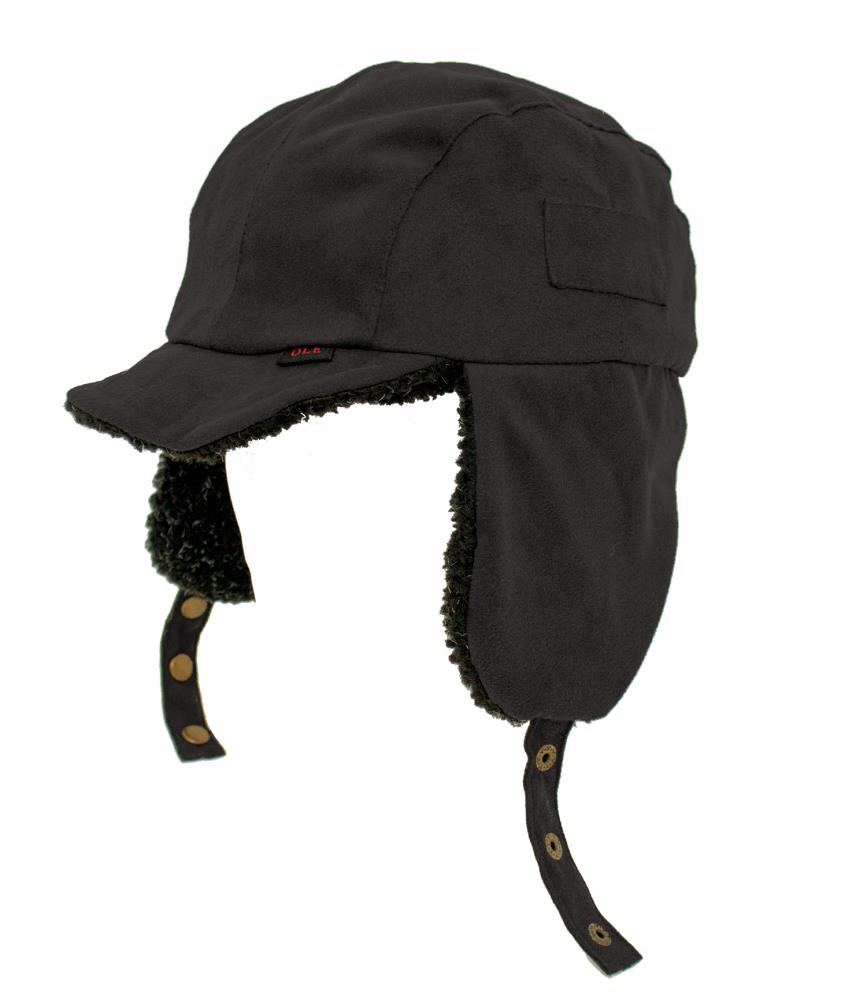OLE One Size Fits Most Unisex Black Cotton Flap Cap in the Hats 