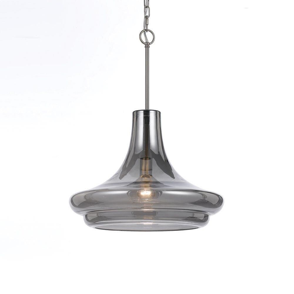 smoked glass teardrop pendant light