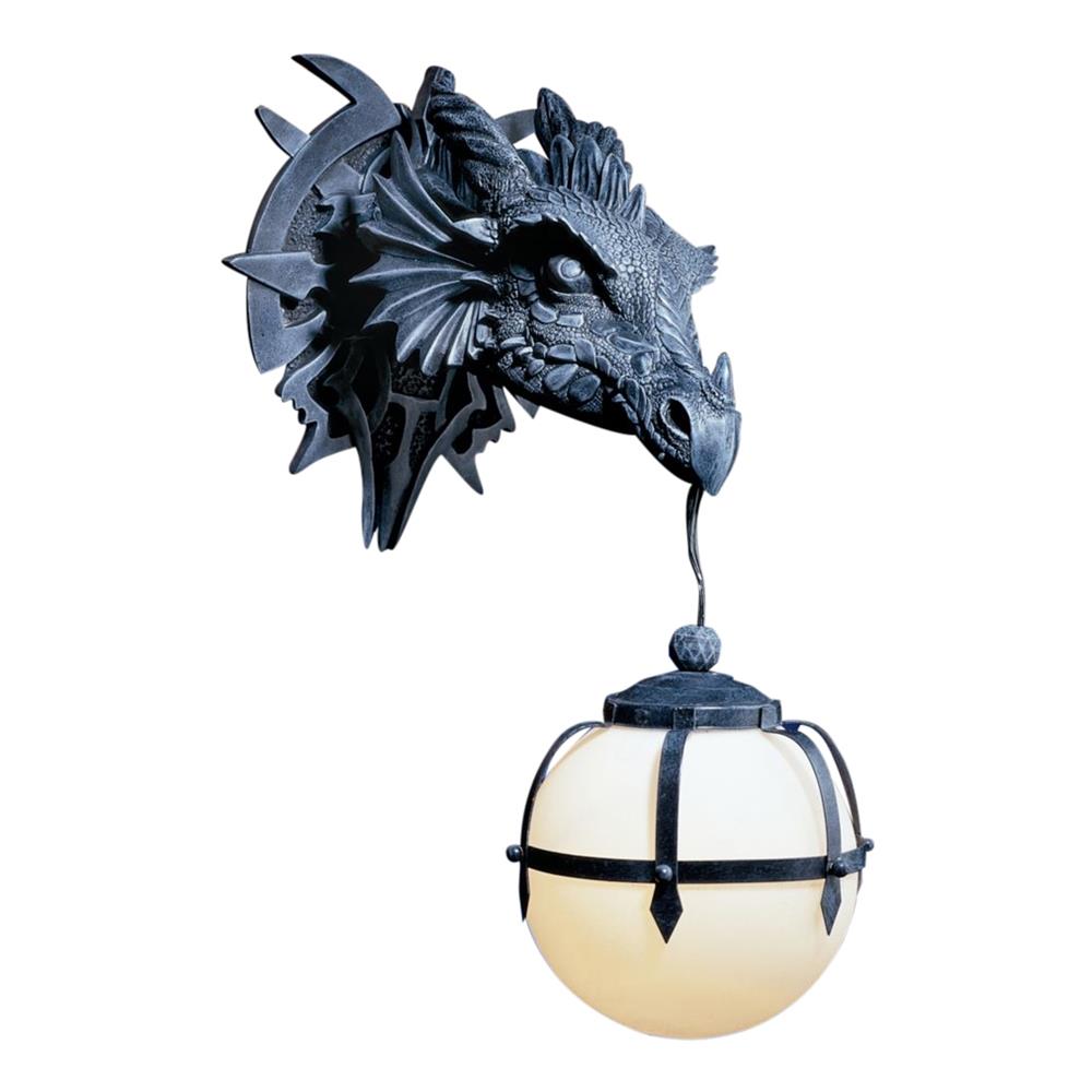 Dragon Wall Light Sconce Sculpture Electric Lamp Gothic Dragon Head.Great. 