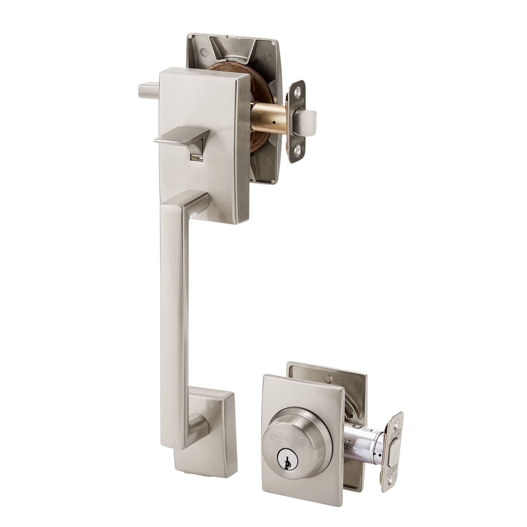 Schlage Century Satin Nickel Single-Cylinder Deadbolt Keyed Entry Door ...