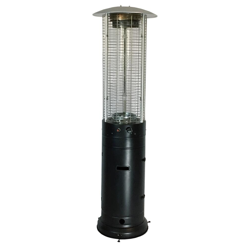Garden Treasures 46000 Btu Black Matte Base With Silver Top Steel Floorstanding Liquid Propane Patio Heater In The Gas Patio Heaters Department At Lowes Com