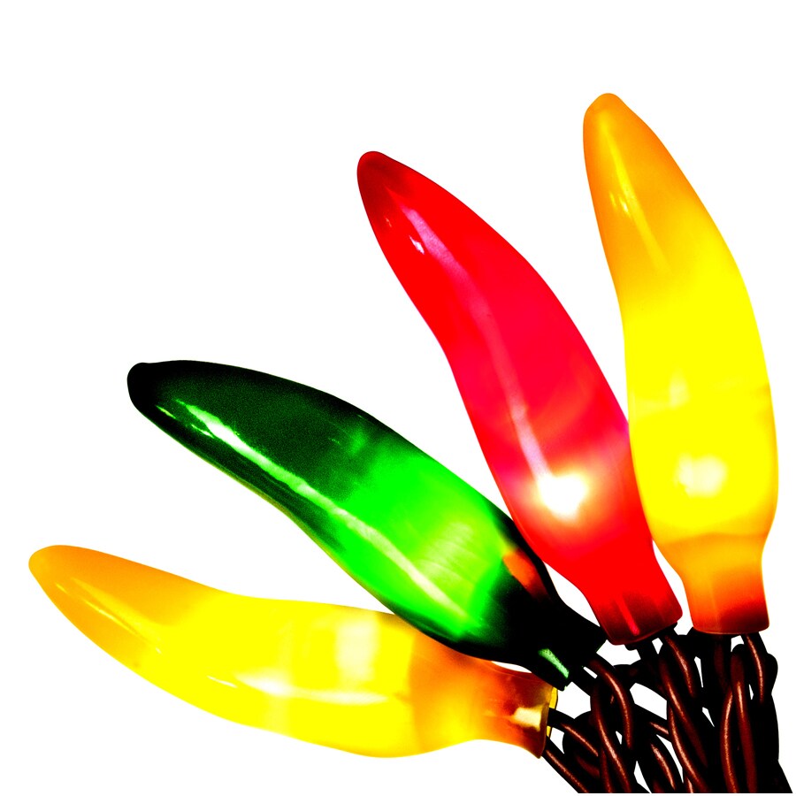 New 50-Count Multicolor Or Red Plug-In String Light Chili Pepper 