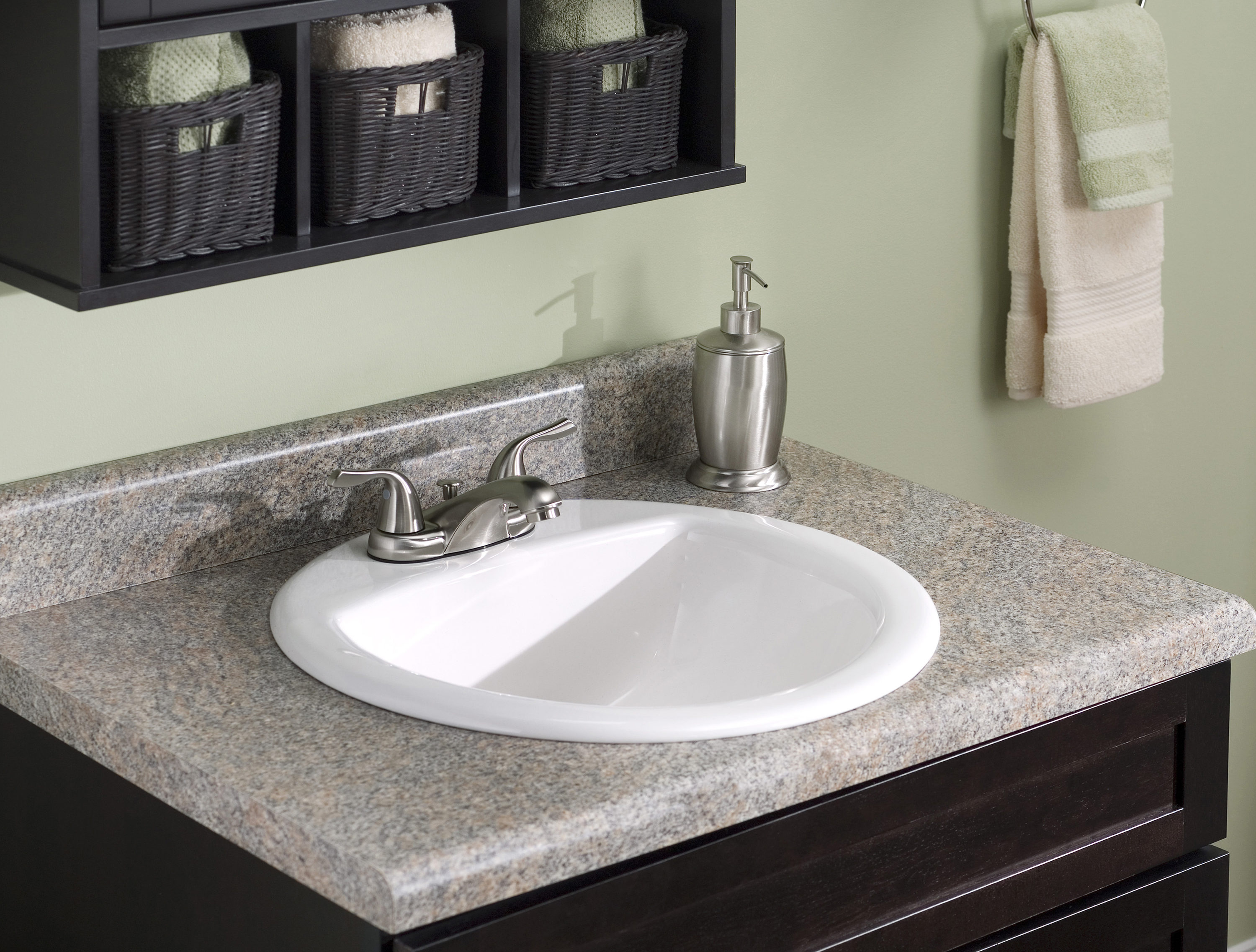 Aquasource White Drop In Oval Bathroom Sink With Overflow In The