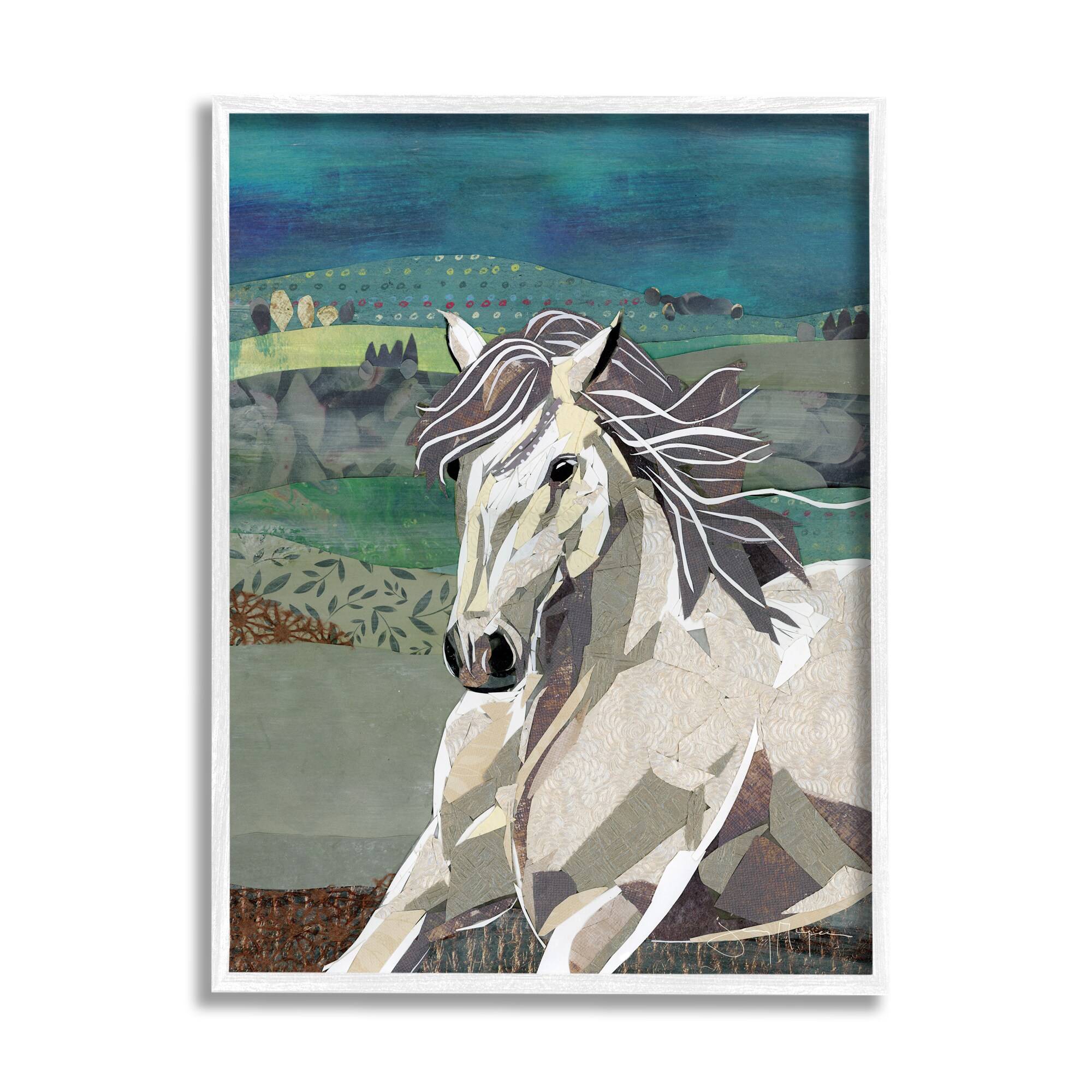 Stupell Industries Horse Geometric Shape Collage Wild Animal Running Jenny  Mcgee Framed 30-in H x 24-in W Animals Print in the Wall Art department at  