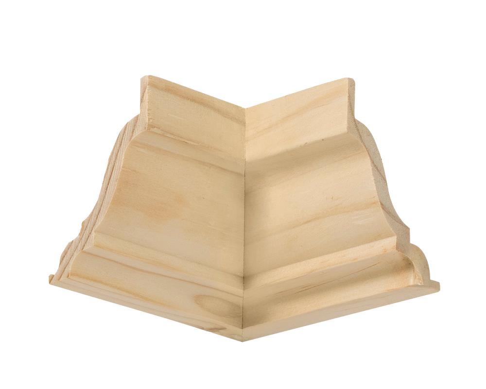 pine Crown Moulding Outside Corner Blocks made from wood 2 pack
