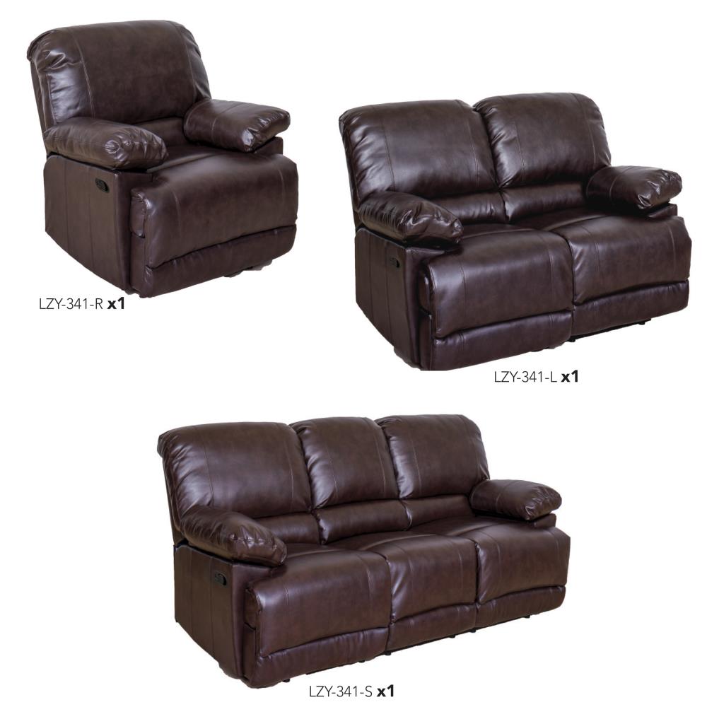 Corliving Lea Missionshaker 3 Piece Faux Leather Chocolate Brown Living Room Set In The Living 6762