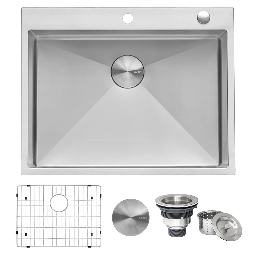 VASOYO 28 Inch Kitchen Sink Topmount Ledge Workstation 16 Gauge Stainless Steel Single Bowl Sinks Kitchen Sink Drop In