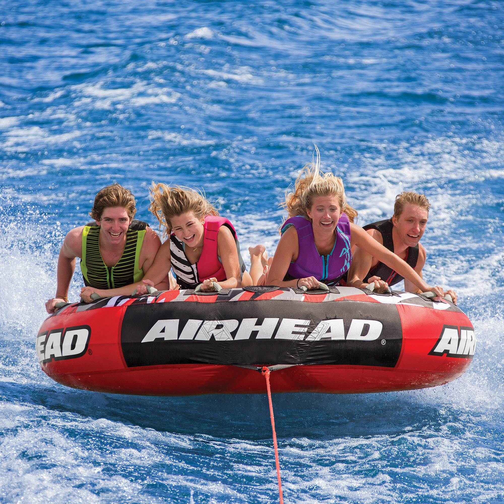 Airhead Rock Star 3 Person Inflatable U Shape Water Sport Boating Towable Tube 
