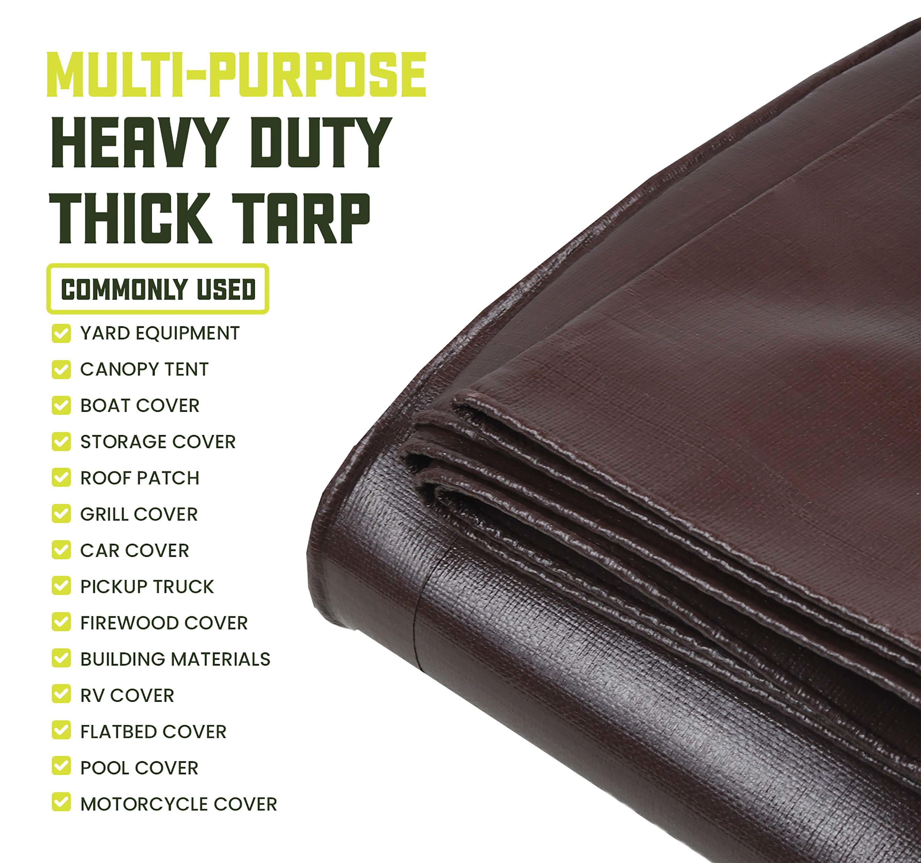 WHITE PREMIUM 14 MIL REINFORCED EXTREME HEAVY DUTY POLY TARP CHOOSE YOUR SIZE 