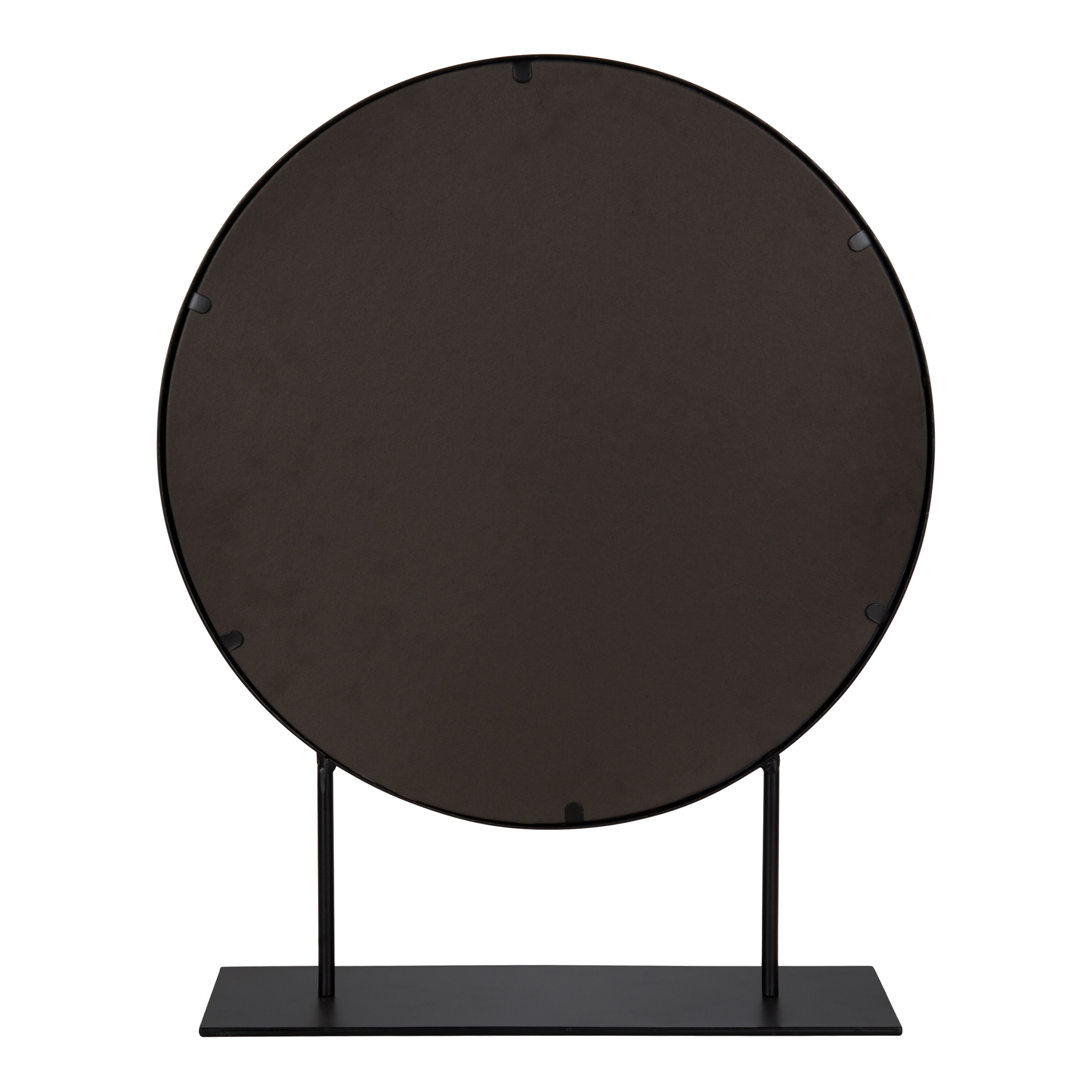 Kate and Laurel Rouen 18-in W x 22-in H Round Black Framed Wall Mirror