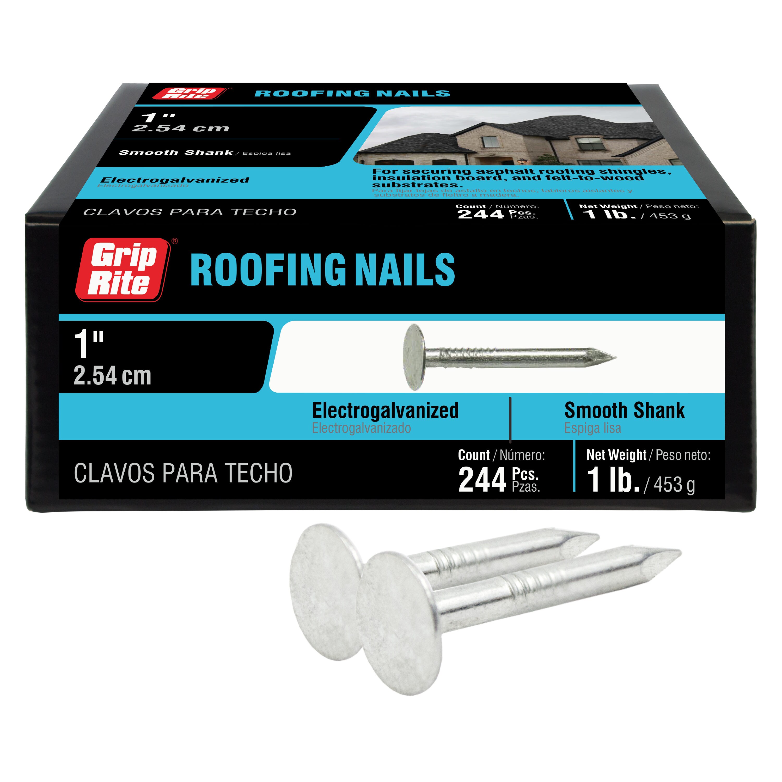 approx. 240 pcs 1"  Copper Roofing Nails 11 gauge 1lb 