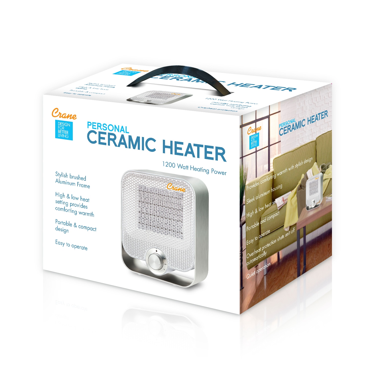 White for sale online Crane EE-6490W Portable Ceramic Heater