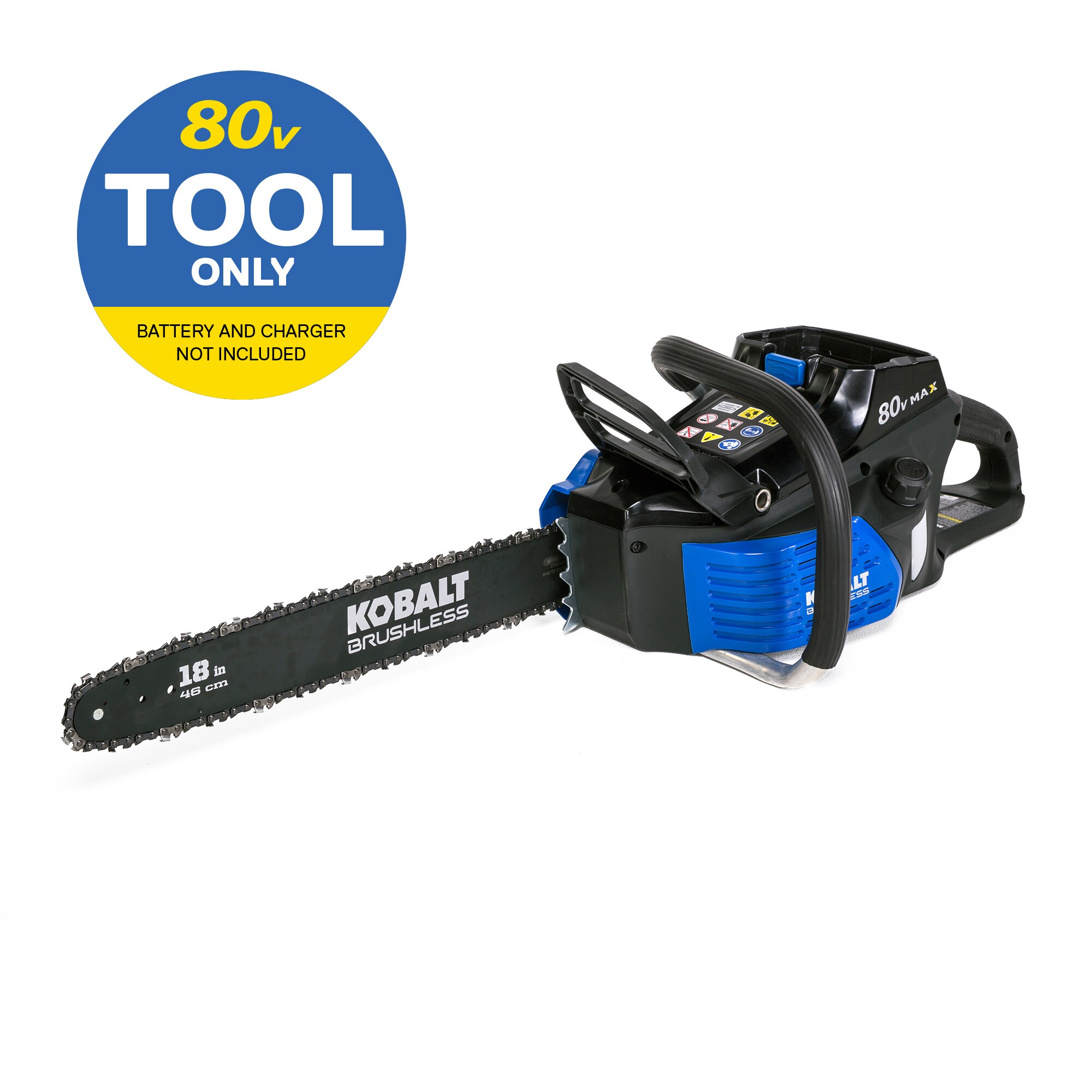 Chainsaw Only, Battery/Charger Not Included Kobalt 80-volt Lithium Ion 18-in Brushless Cordless Electric Chainsaw
