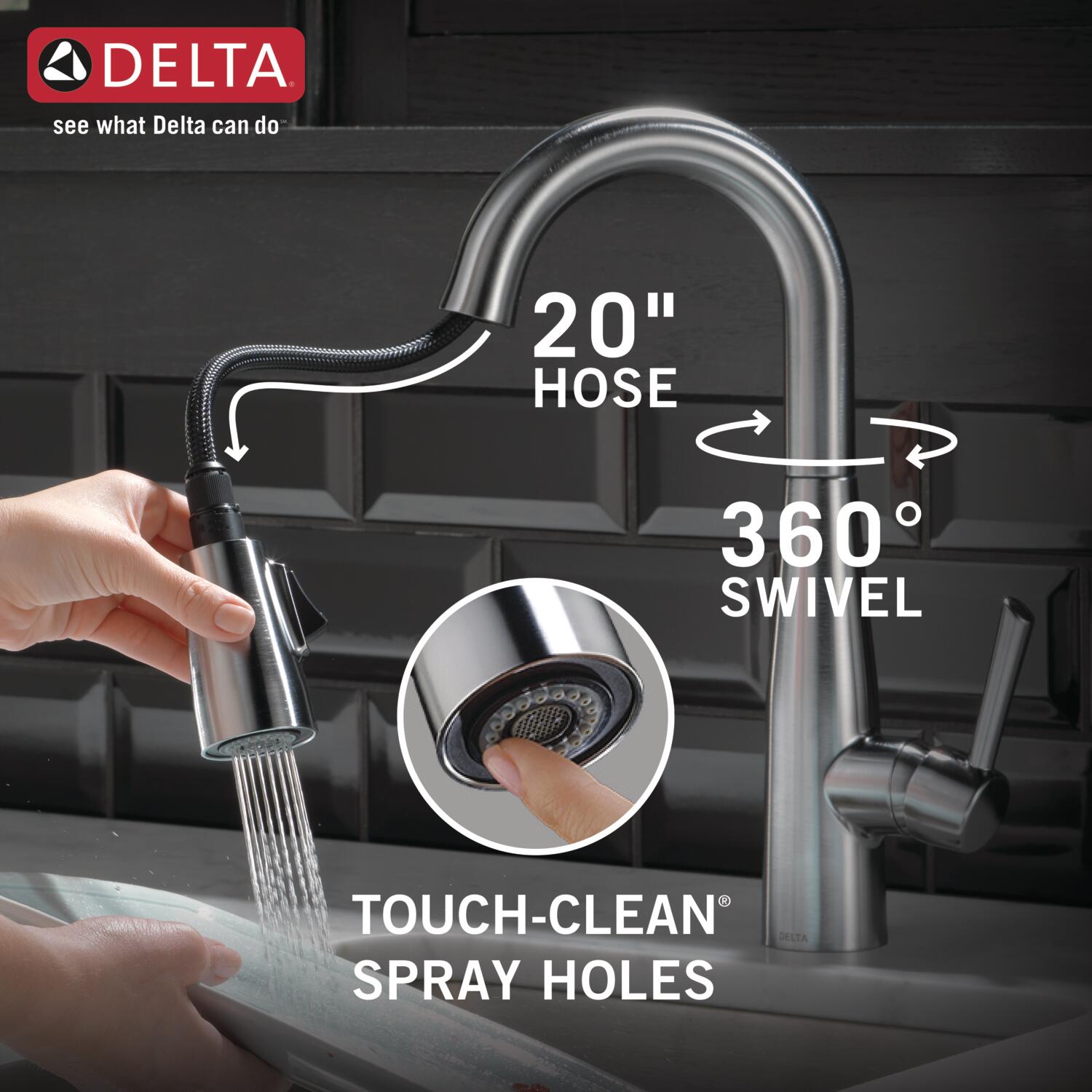 Delta Essa Arctic Stainless Single Handle Bar and Prep Kitchen 