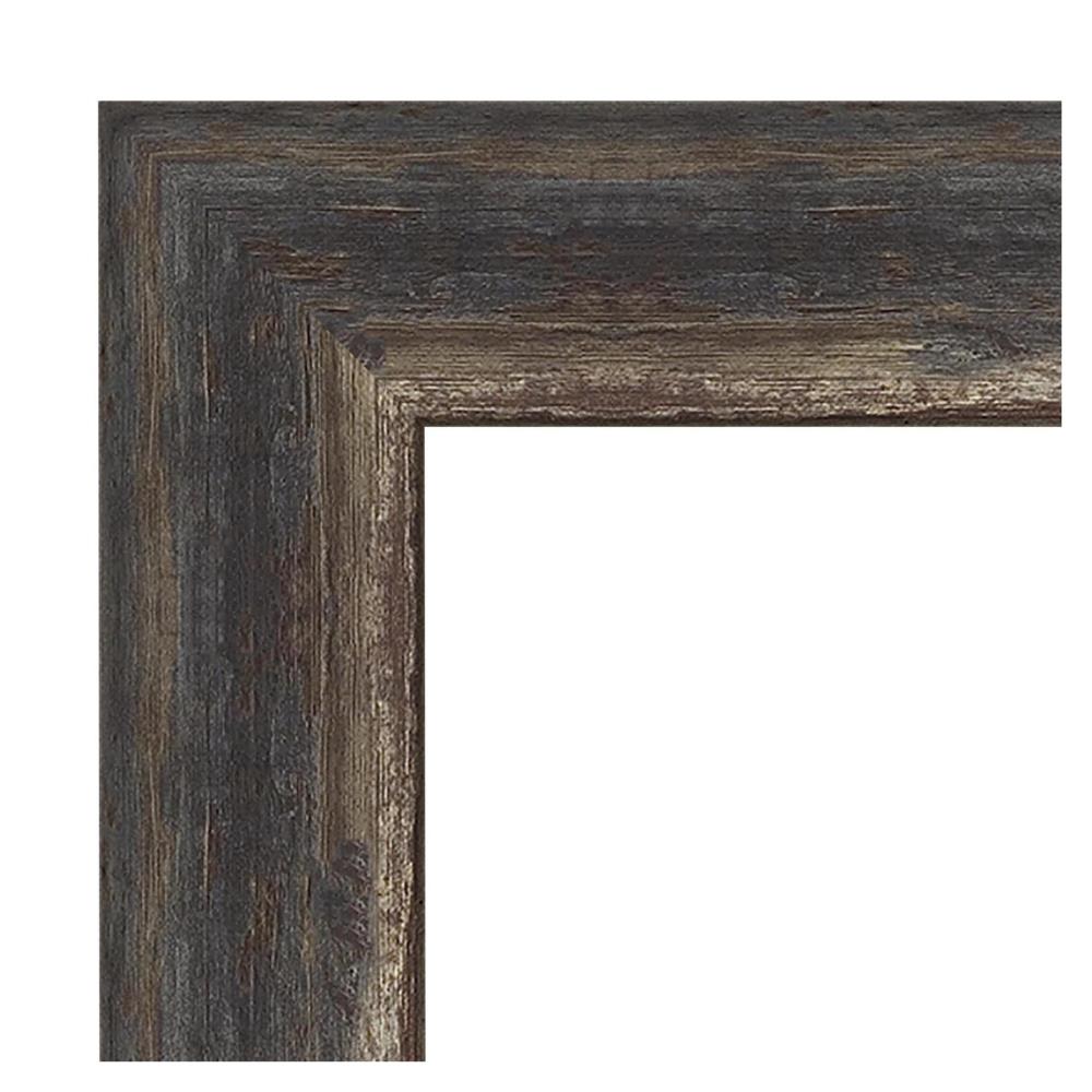 Amanti Art Bark Rustic Char Frame Collection 21.25-in W x 25.25-in H Distressed Black,Brown,Silver Rectangular Bathroom Vanity Mirror
