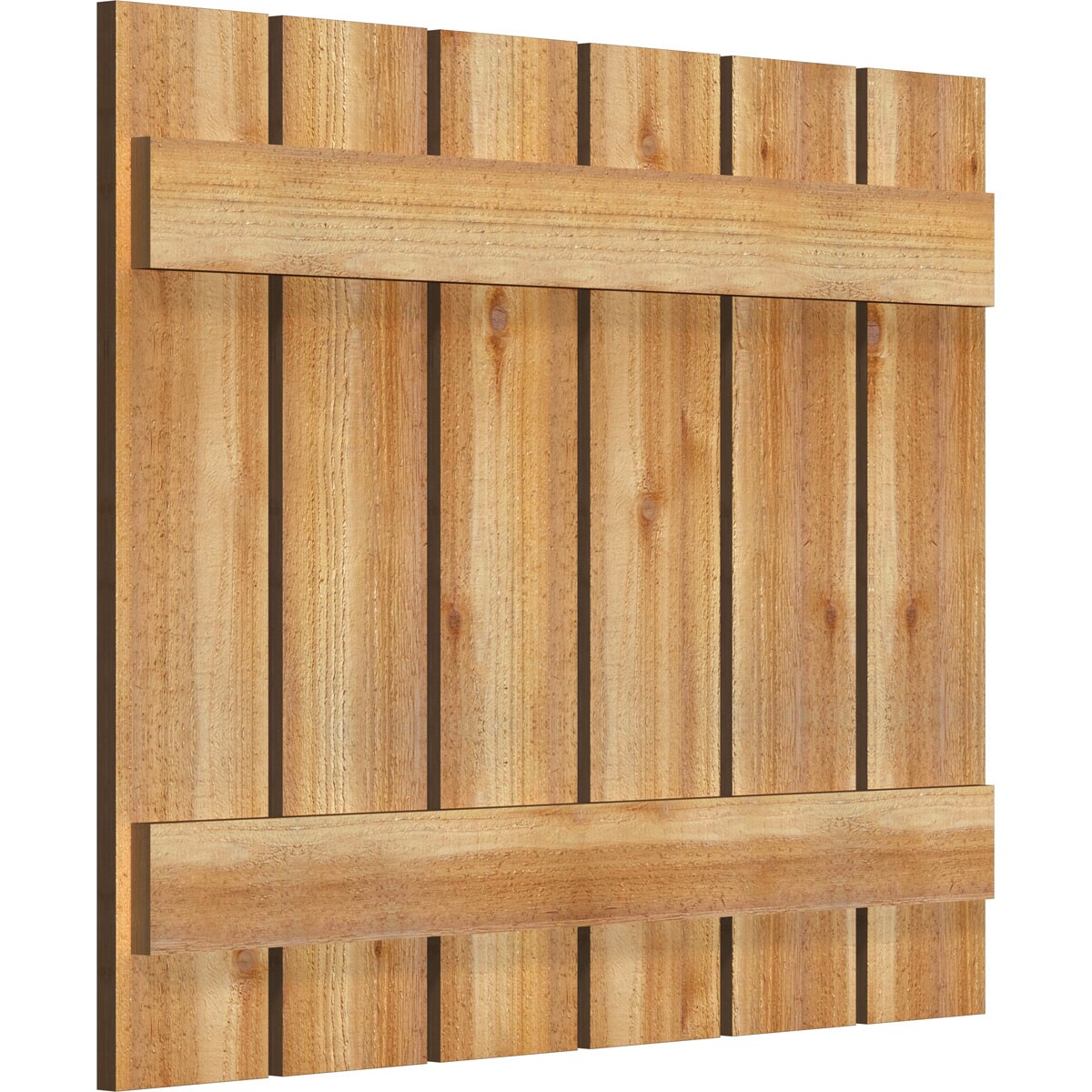 Ekena Millwork 2-Pack 34.75-in W x 28-in H Unfinished Board and Batten Spaced Wood Western Red cedar Exterior Shutters