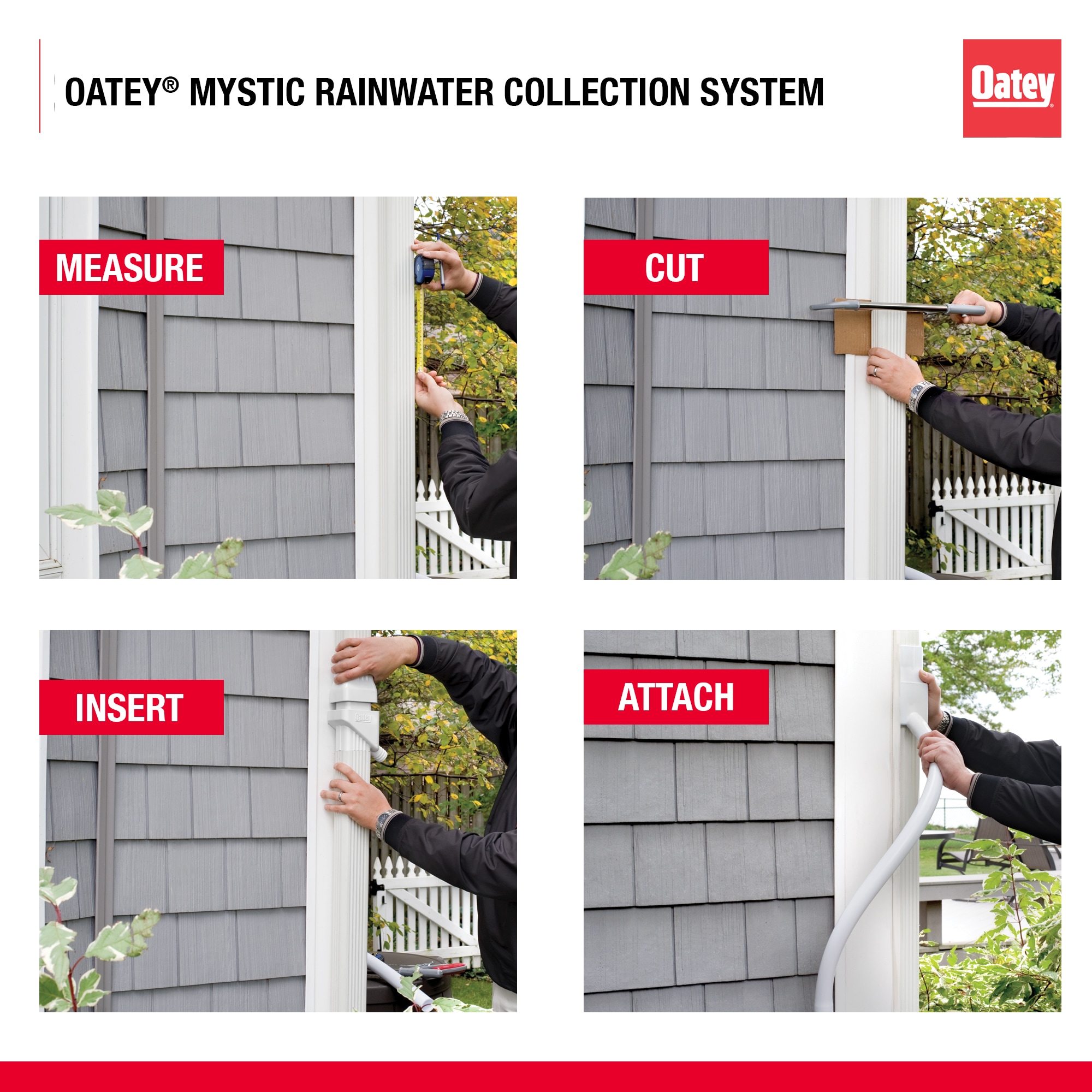 Oatey 14209 UV-Resistant PVC Plastic White Rainwater Collection System 