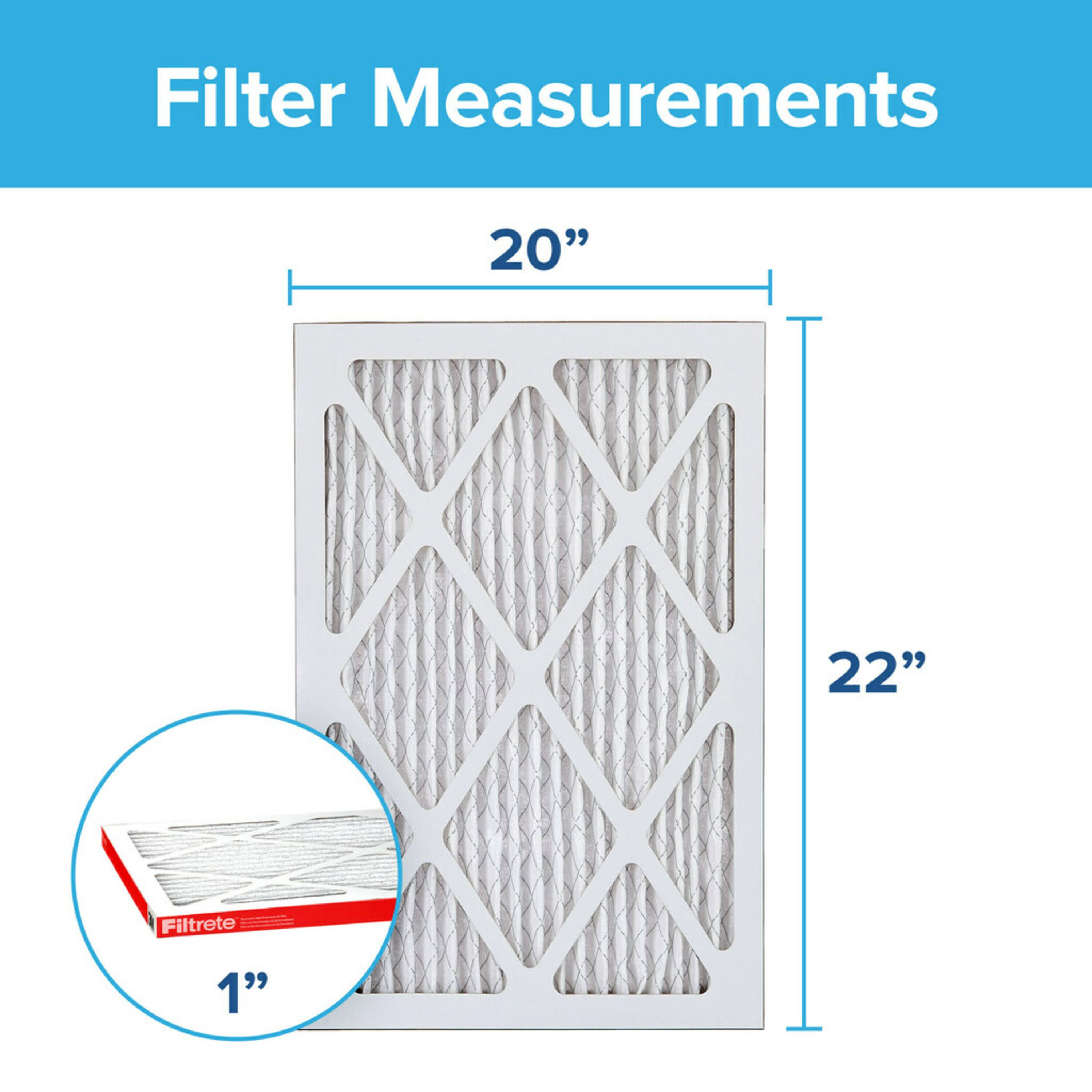 3M  Filtrete Non Electrostatic Basic Pleated Air Filter 20 x 30 x 1 FBA22DC-6